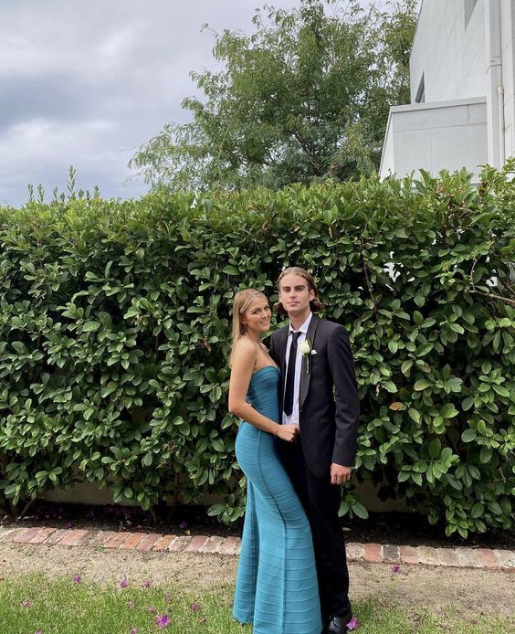Elegant Mermaid Strapless Floor Length Blue Long Prom Dress J3754 - Perfect for Homecoming, Formal Dances & Special Occasions