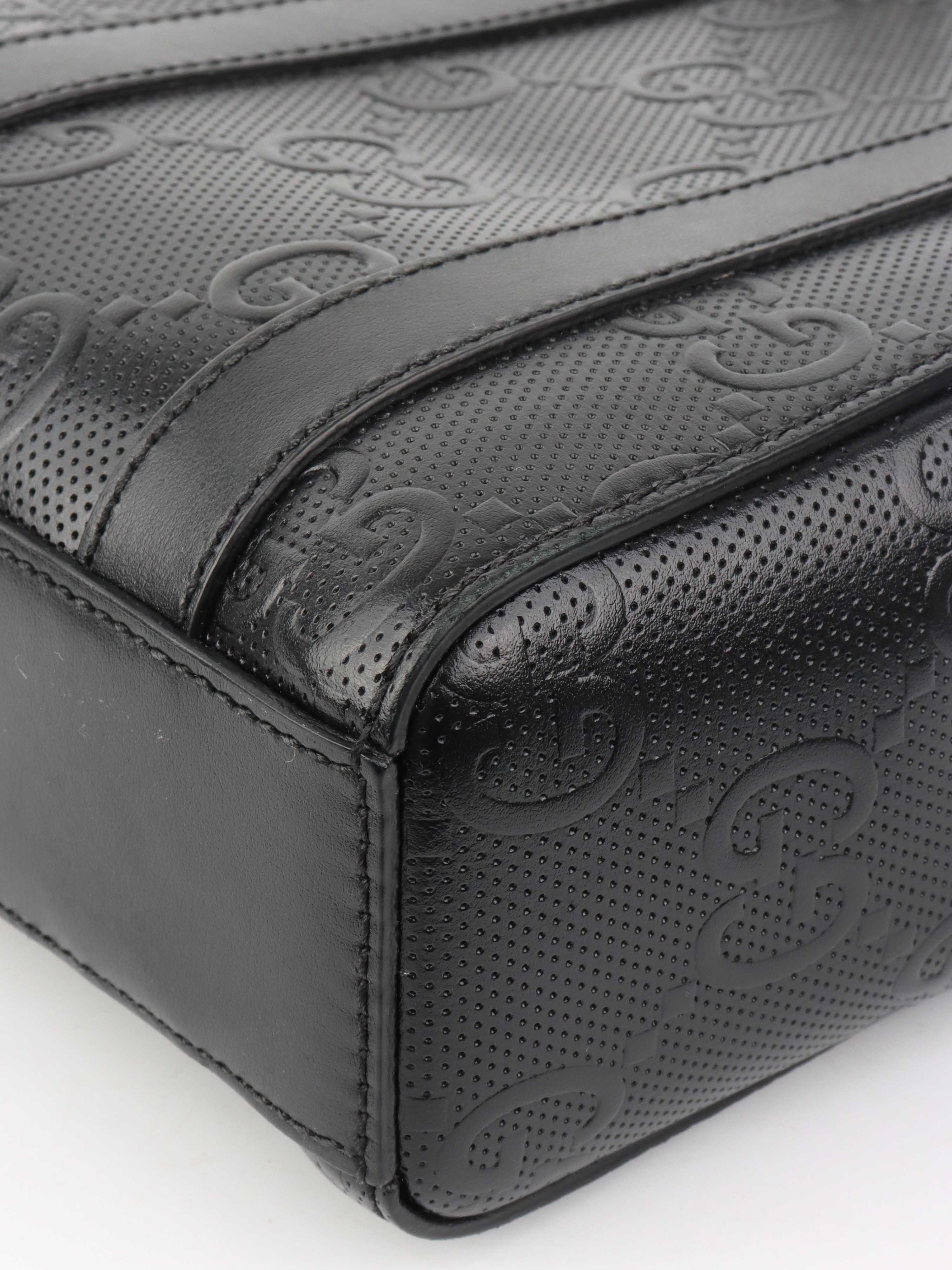 Gucci Black Monogram Satchel Bag for Women - Luxury Leather Shoulder Handbag Purse - Perfect for Work, Travel & Evening Events