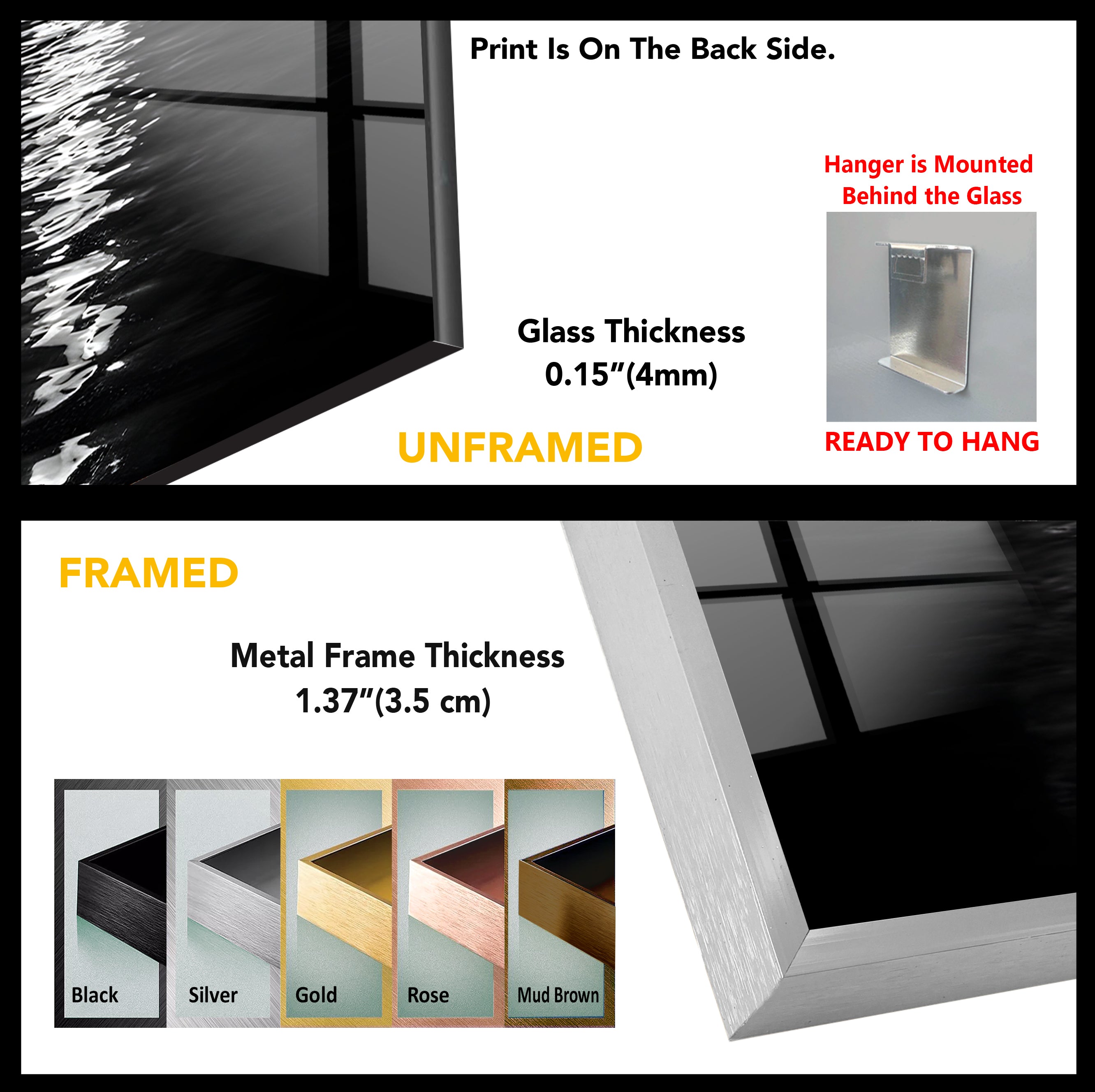 Black and White Moonlight Landscape Glass Wall Art - Elegant Home Decor for Living Room, Bedroom & Office - Perfect Gift for Housewarming & Holidays