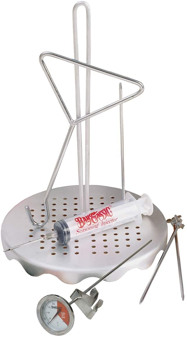 Bayou Classic 44 Quart Stainless Steel Commercial Turkey Deep Fryer Kit - Heavy Duty Outdoor Cooking for 25 lb Turkeys, Chicken & Seafood | Perfect for Thanksgiving, Camping & Large Gatherings