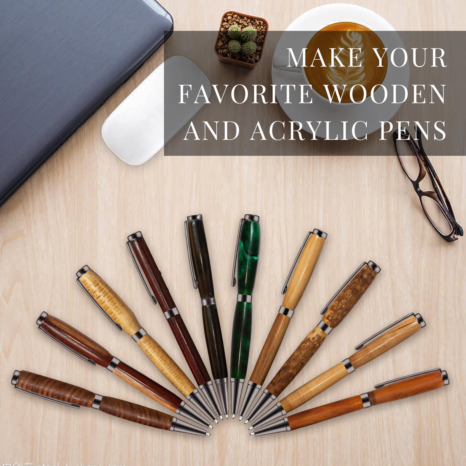 60 Pcs 7mm Slimline Woodturning Pen Kits with Refills - DIY Copper Pen Making Kit for Woodworking, Handcrafted Gifts (Black) | Perfect for Woodturning Projects, Pen Making Crafts & Unique Gift Ideas