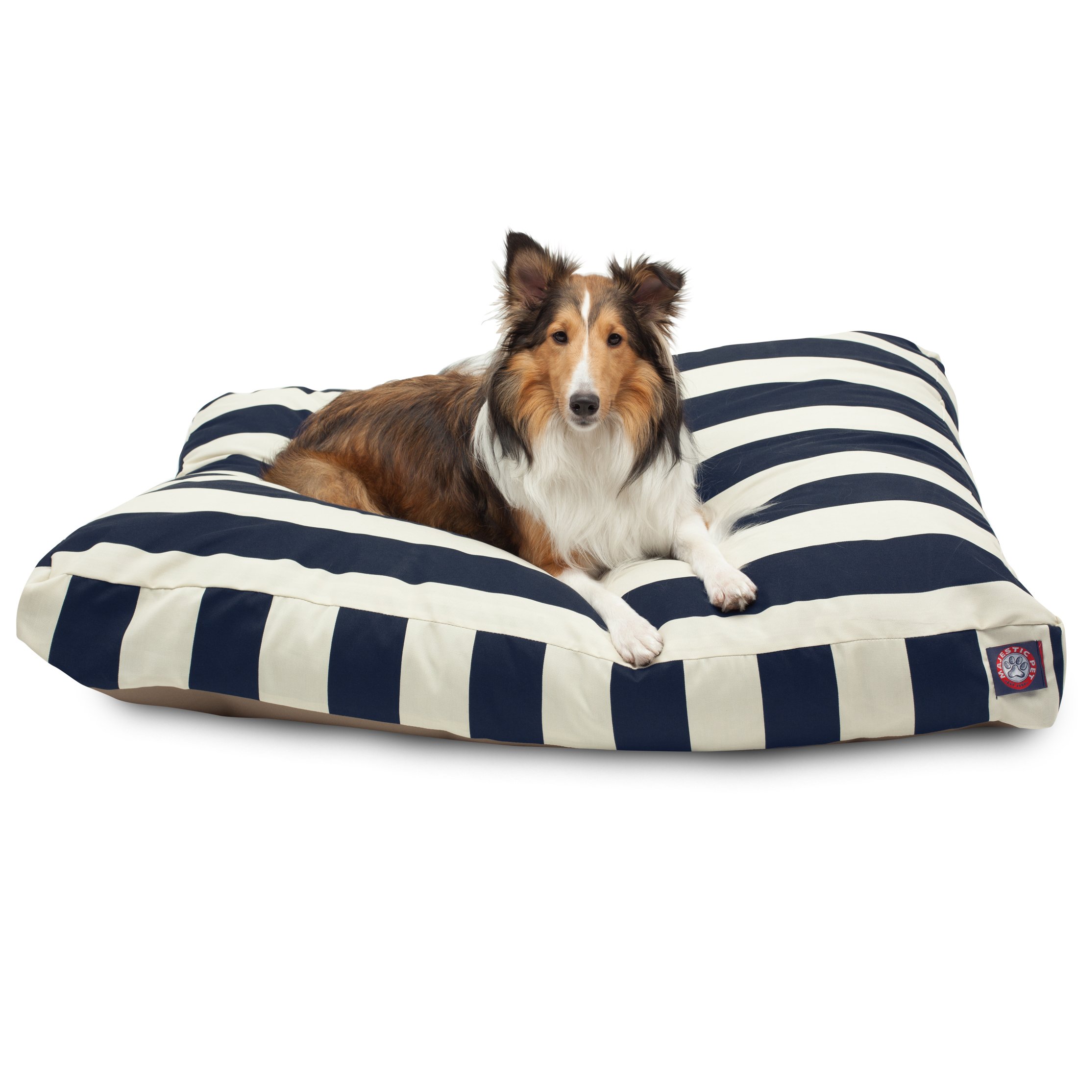 Majestic Pet Large Rectangle Washable Dog Bed – Non-Slip Comfortable Crate & Kennel Bed with Removable Cover – 44x36x5 Inch Navy Blue Bed for Large Breed Dogs – Perfect for Home, Office & Travel Use