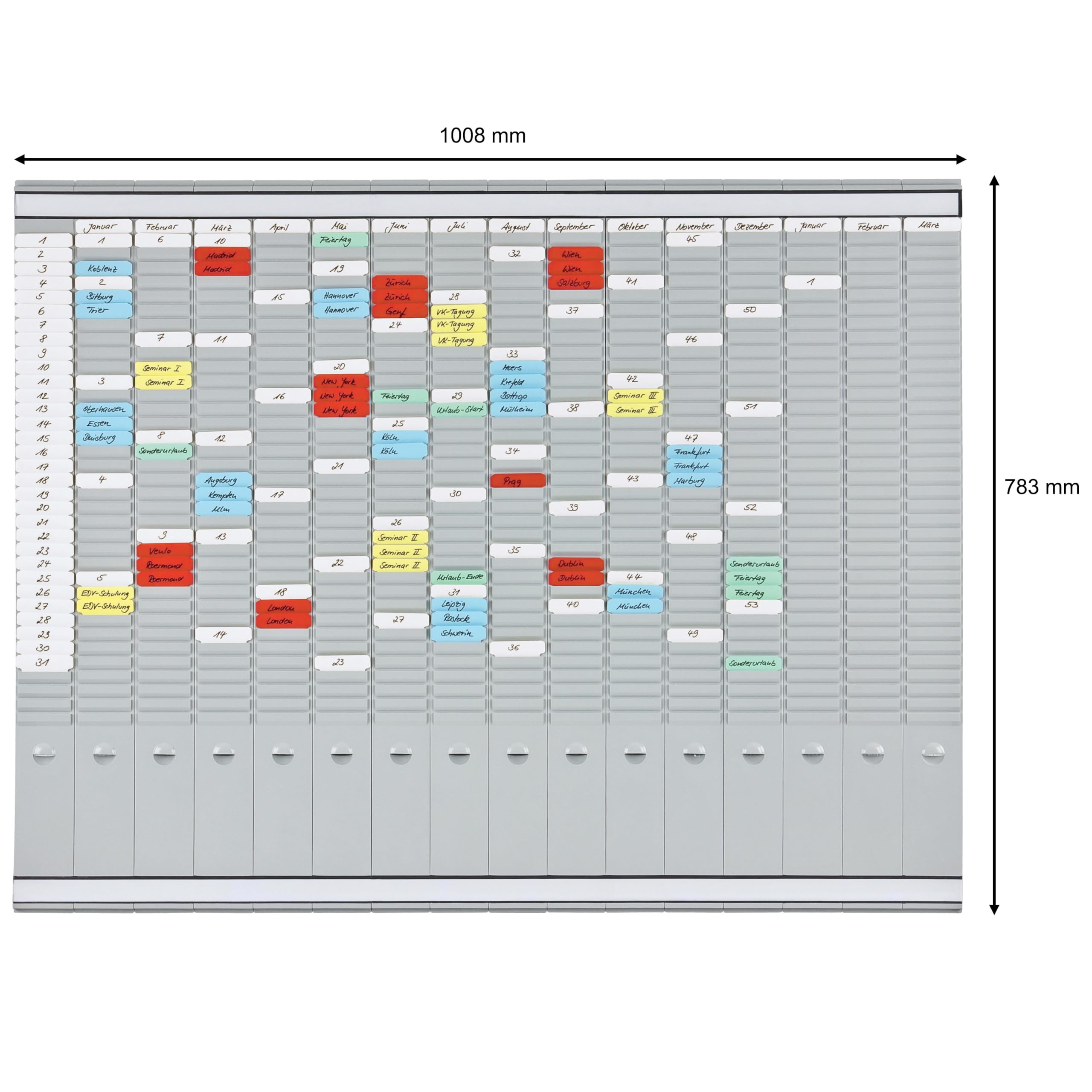 Franken 29110 Slot-in Card Planner and Cards 48 x 48 cm - Perfect for Organizing Tasks, Notes & Schedules | Ideal for Office, Home & School Use