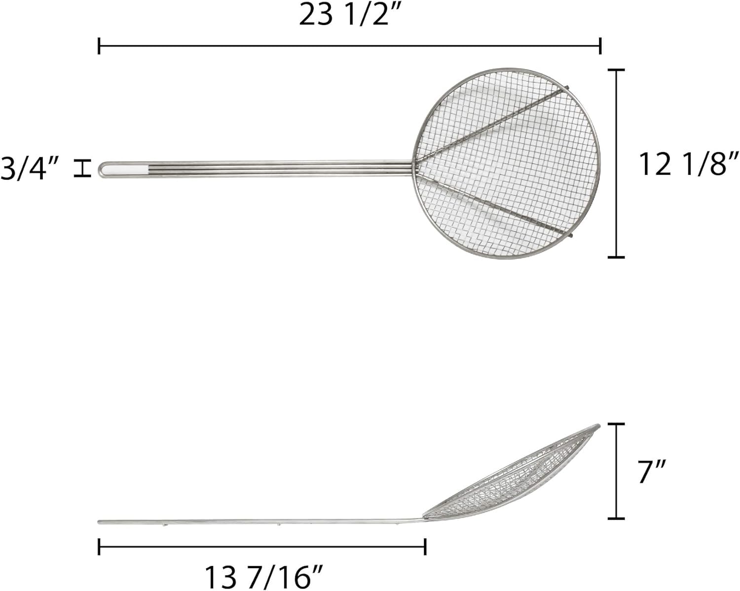 TrueCraftware 12-Inch Round Nickel Plated Wire Skimmer - Fine Mesh Strainer Spoon for Cooking, Sifting Rice, Quinoa, Pasta, Fruits & Vegetables - Perfect for Kitchen, Frying, Baking & Canning