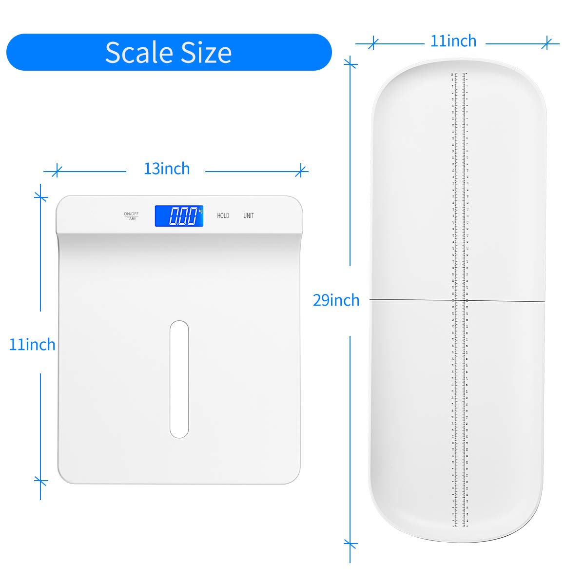 KUBEI Digital Baby Scale for Infants & Pets - Accurate Weight & Height Measurement in kg/lb/oz - Multi-Function Toddler Scale with Holding Function & Tray - Perfect for Newborns, Puppies & Kittens - Ideal for Pediatric Checkups, Pet Health Monitoring & Home Use