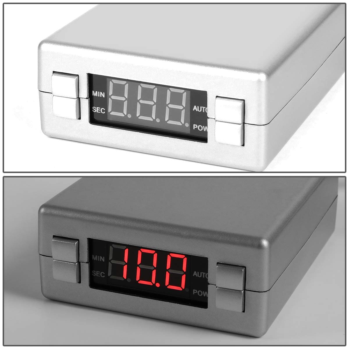 Auto Dynasty Programmable Universal Turbo Timer with LED Digital Display - Silver | Perfect for Performance Cars, Racing Vehicles & Turbocharged Engines | Engine Protection & Cool Down System
