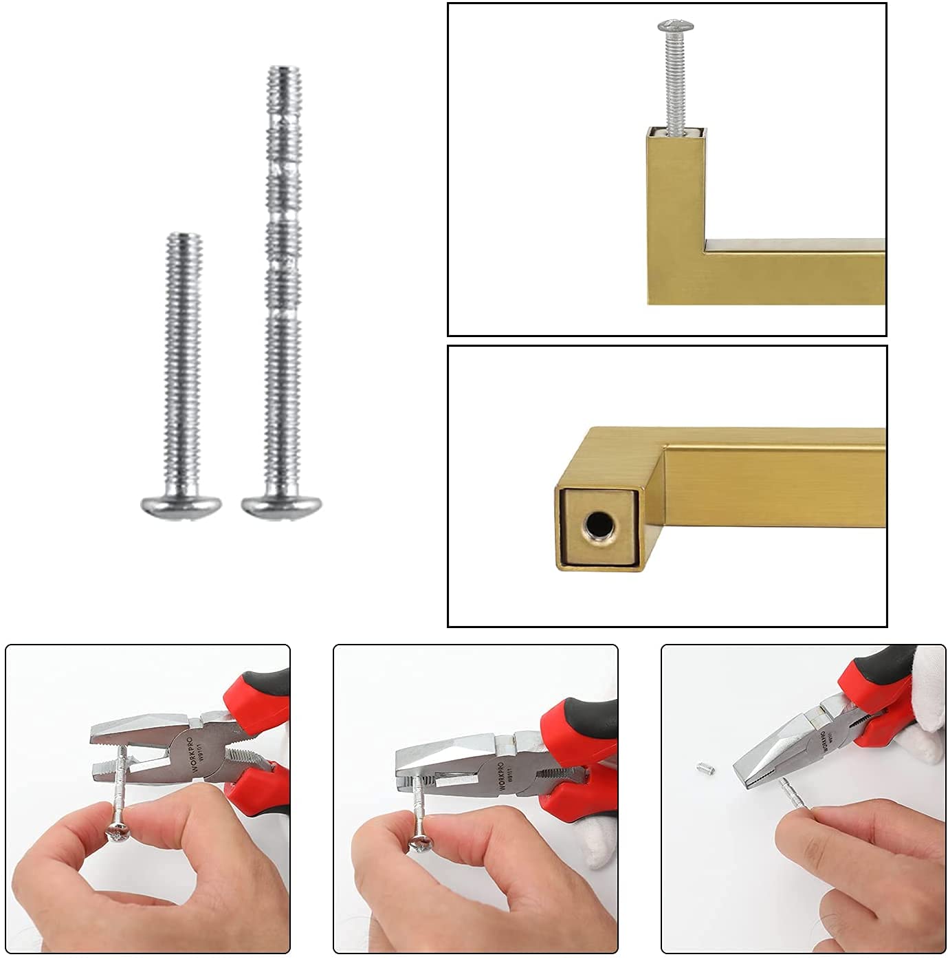 Homdiy Gold Cabinet Pulls LSJ12GD - 50 Pack Square Modern Metal Drawer Handles (320mm) for Kitchen Cabinets & Furniture | Durable Hardware for Drawers, Wardrobes & Storage Units