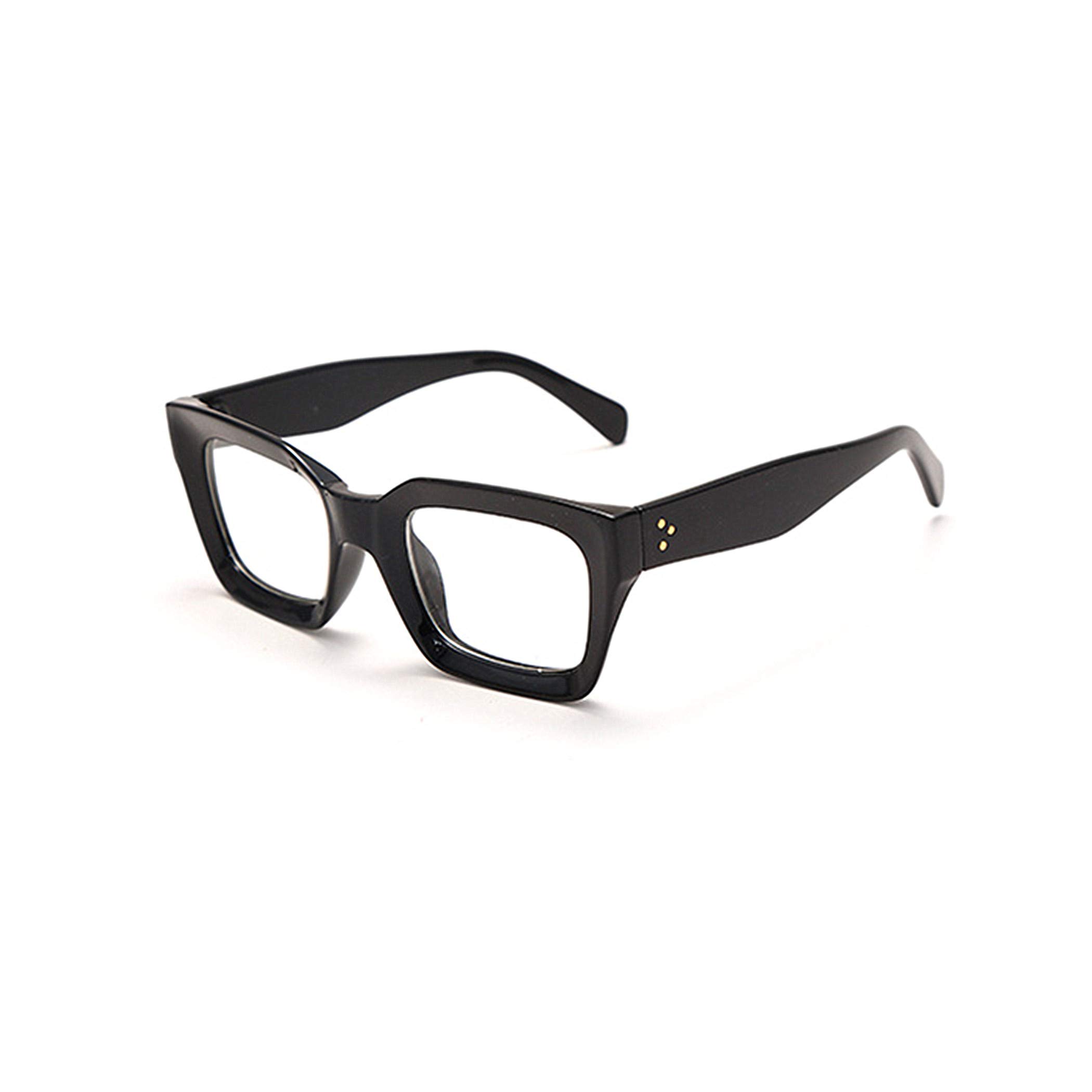 Blue Light Blocking Reading Glasses - Bullabulling Retro Square Oversized Readers for Women & Men, Fashionable Anti-Eye Strain Glasses for Computer Work, Reading & Screen Time