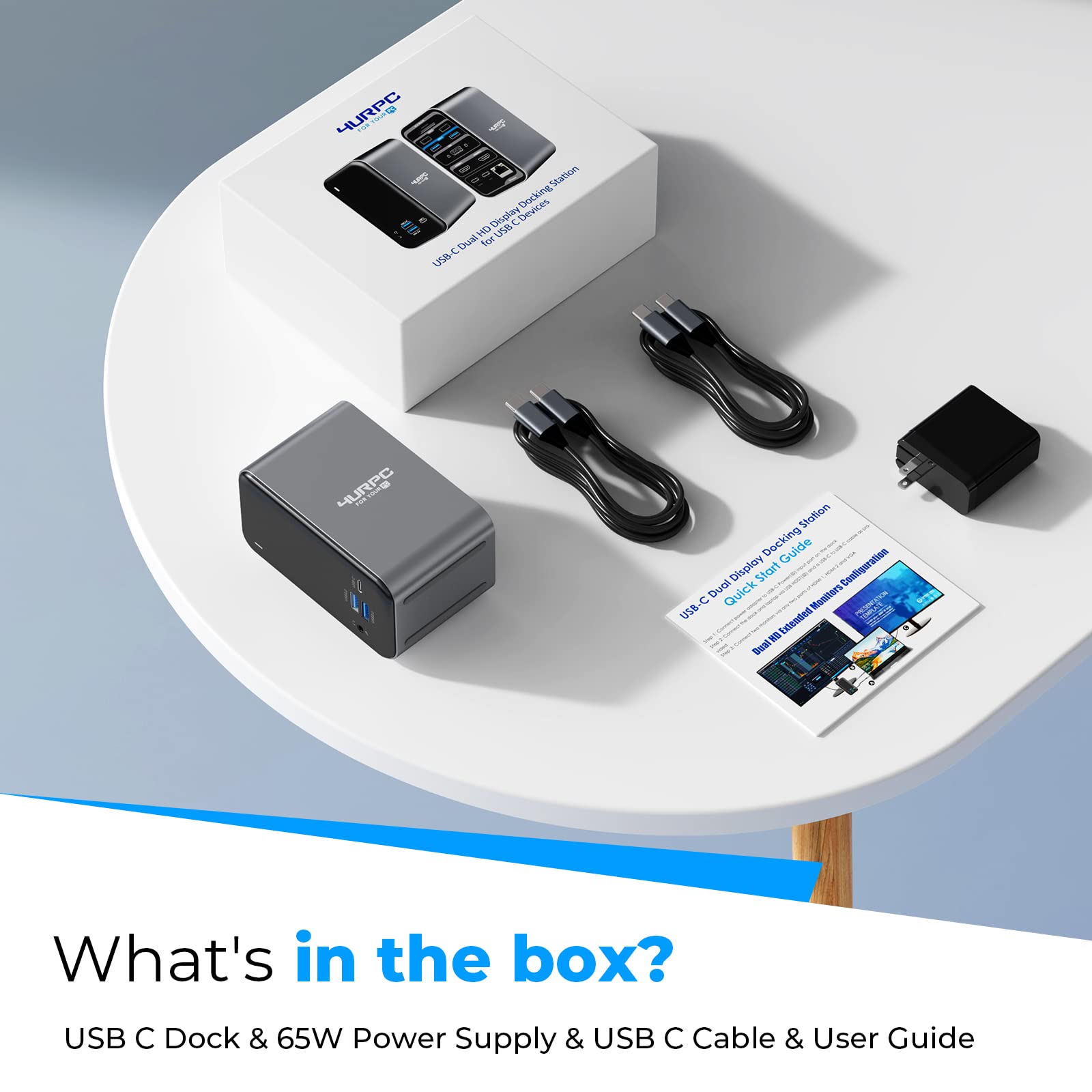 USB C Docking Station Dual Monitor with 2 HDMI Ports, VGA, 65W PD, 6 USB Ports, Ethernet, SD/TF Card Reader, Audio/Mic - Compatible with Windows & ChromeOS Laptops | Perfect for Home Office, Remote Work & Multi-Screen Productivity