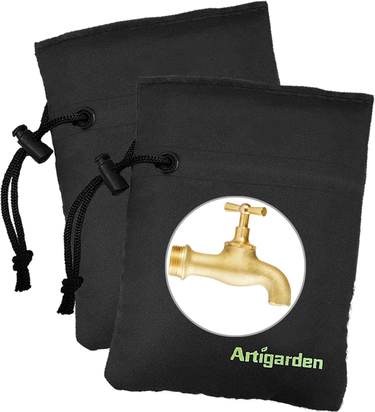 Upgraded Outdoor Faucet Cover for Winter Freeze Protection - Insulated Water Hose Bib Cover for Cold Weather, Black, Pack of 2 - Perfect for Home, Garden, and RV Use in Freezing Temperatures