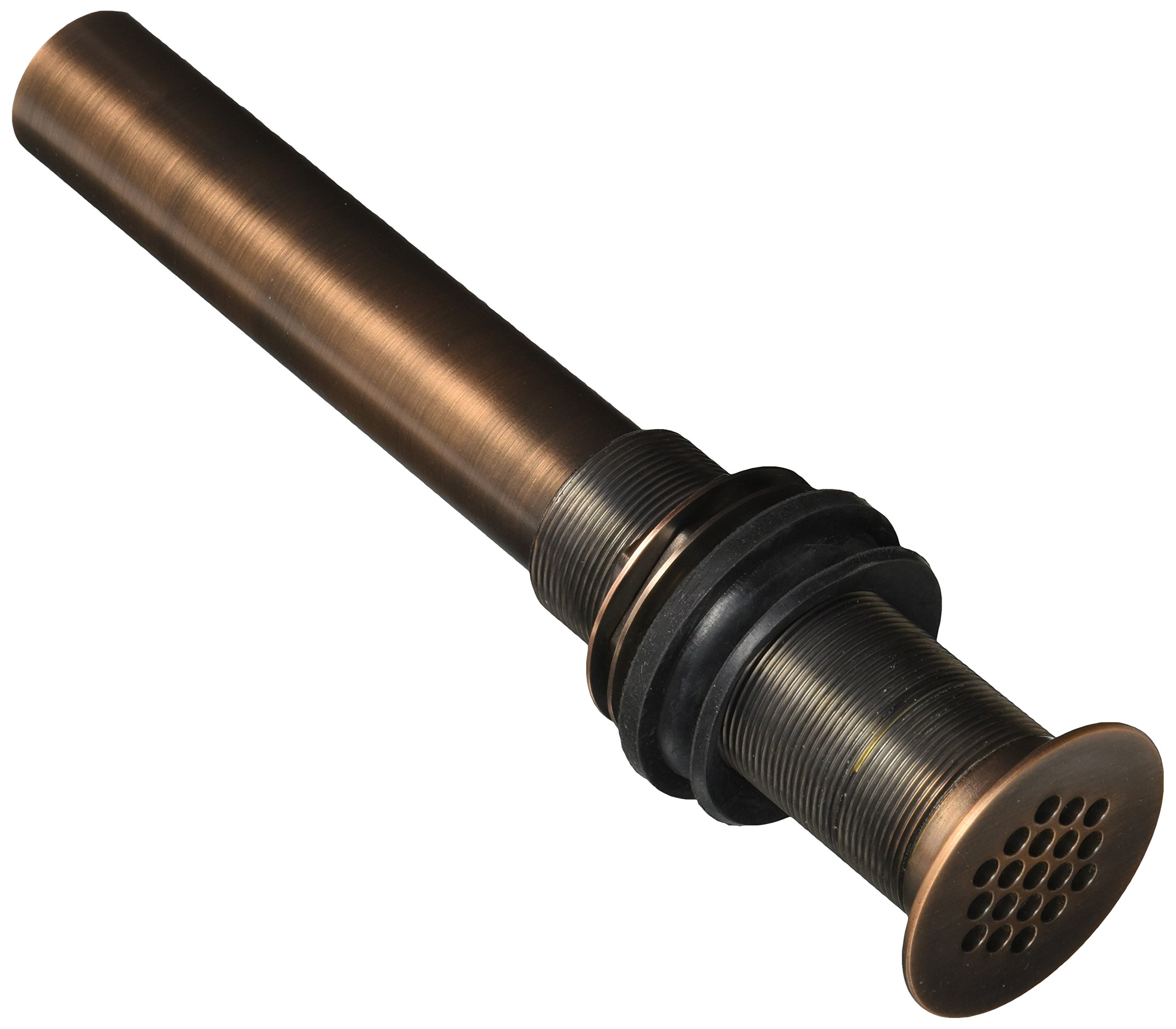 Jaclo 816-ACU Grid Style Drain Plug for Extra Thick Basins - No Overflow Holes - Antique Copper Finish - Perfect for Vintage Bathroom & Farmhouse Sink Installations