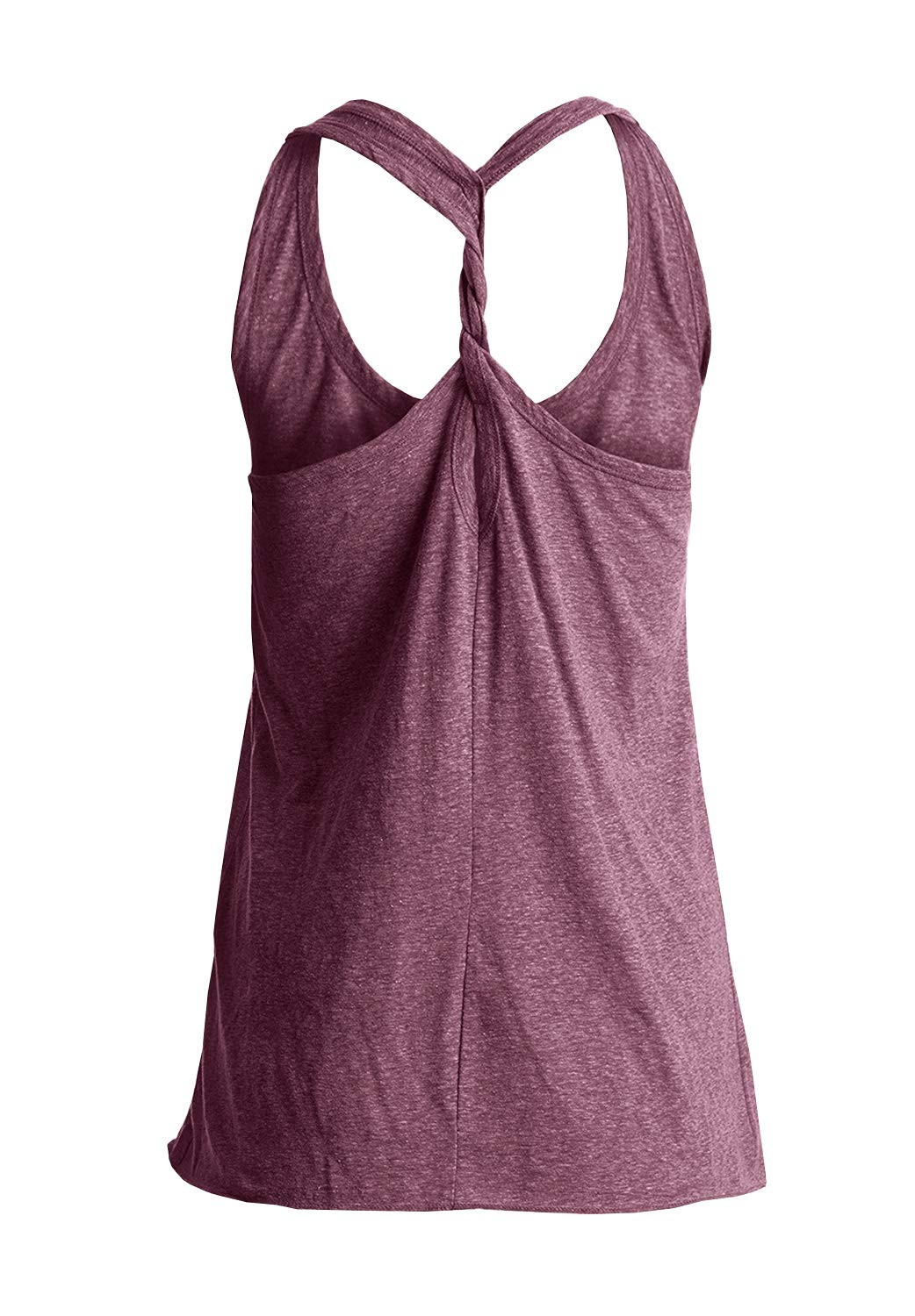 IRISGOD Women's Workout Tank Top - Summer Graphic Twisted Back Gym Sleeveless Shirt for Yoga, Running & Fitness Training