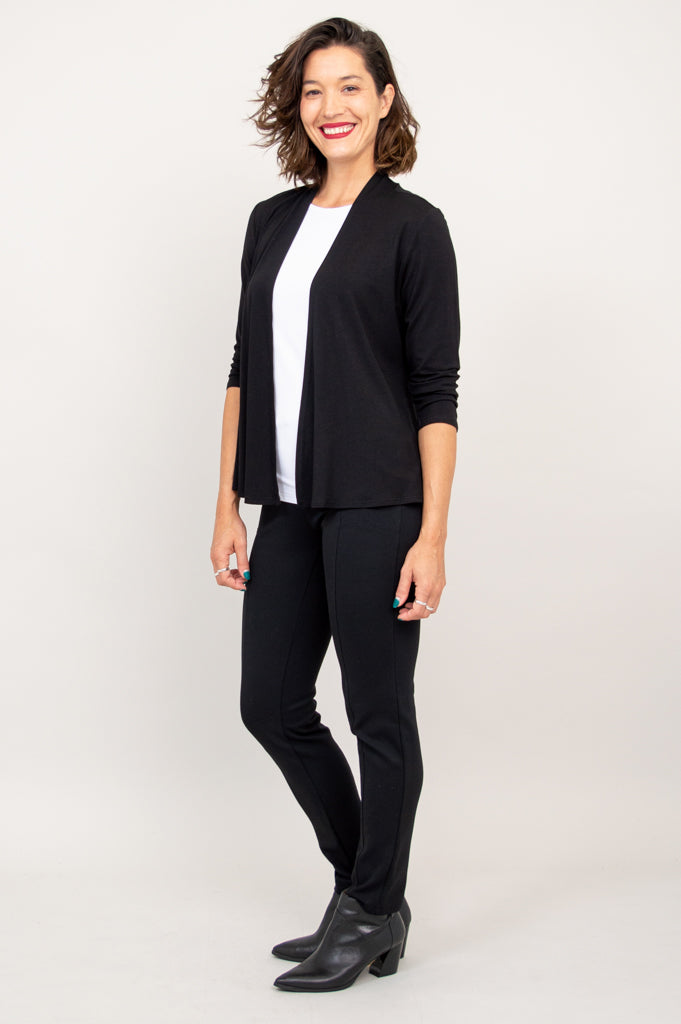 Premium Kathy Jacket for Women - Soft Bamboo Fabric, Black - Stylish Outerwear for Fall & Winter, Perfect for Work, Travel & Casual Wear