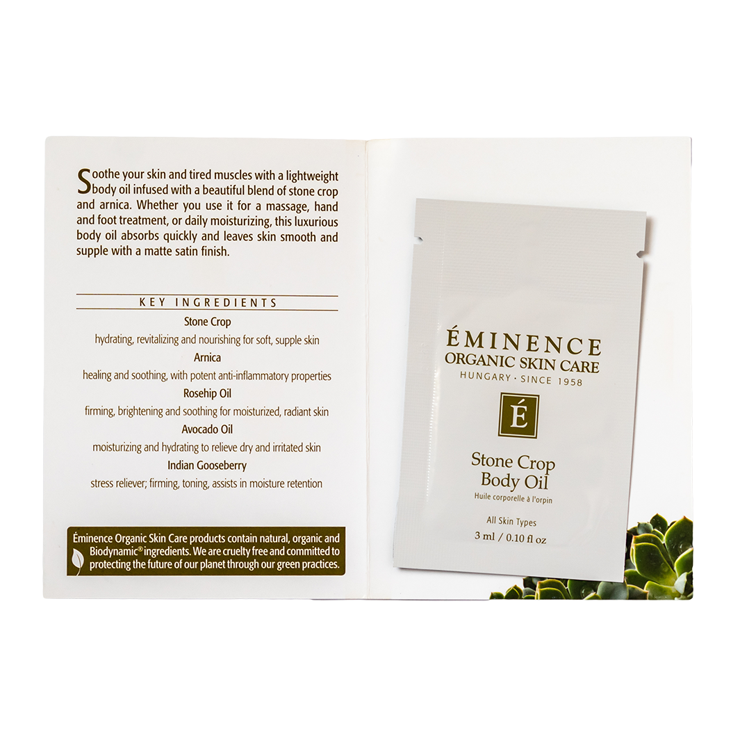 Eminence Organics Stone Crop Body Oil - Hydrating & Nourishing Dry Skin | Vegan & Cruelty-Free Skincare for All-Day Moisture | Perfect for Massage, After Shower & Daily Body Care