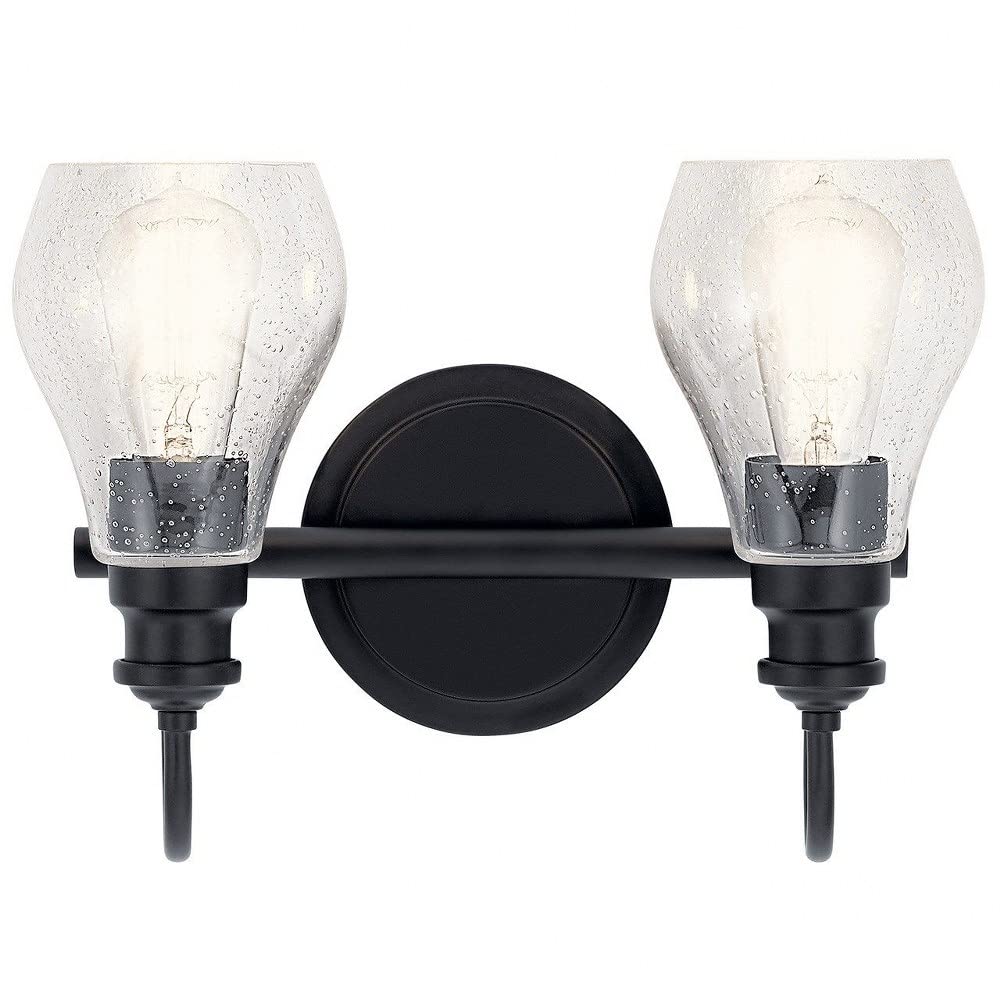 Kichler 45391NI Greenbrier 2-Light Bathroom Vanity Light Fixture - 200 Watts, Brushed Nickel Finish - Perfect for Modern Bathroom & Powder Room Lighting