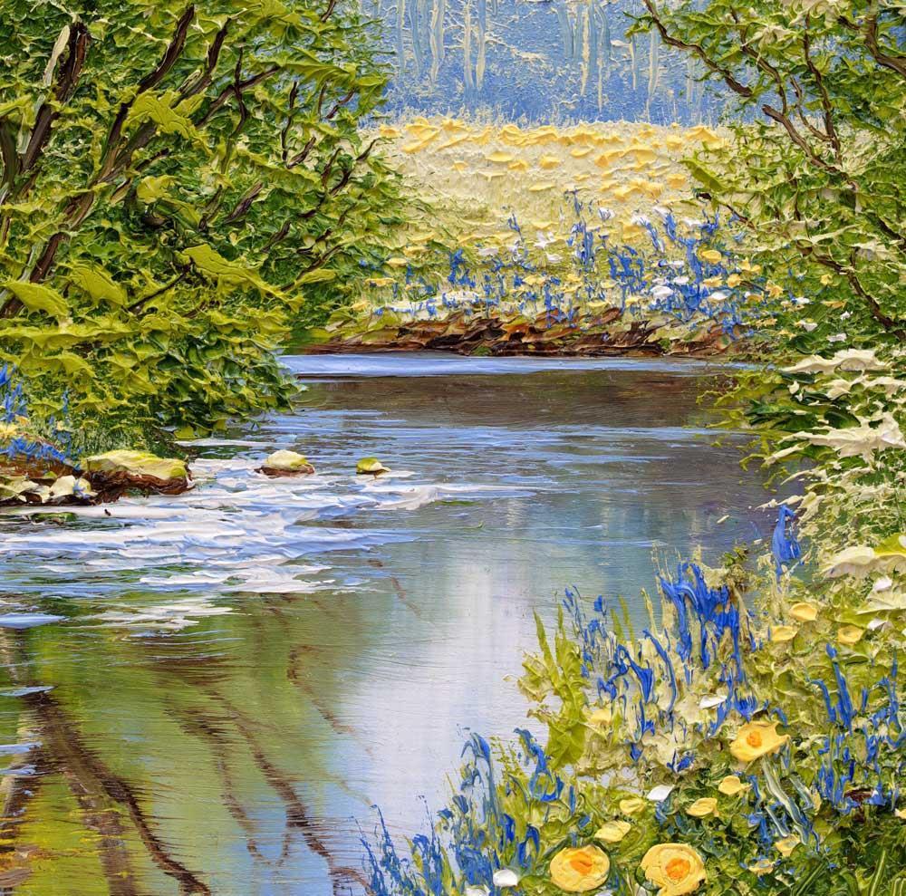 Original 'A Day in Spring' Painting - Handmade Artwork for Home Decor, Office & Gift Giving - Perfect for Living Room, Bedroom & Wedding Presents