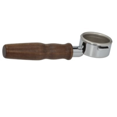 La Spaziale Bottomless Portafilter with Walnut Wood Handle - Aftermarket Espresso Accessory for Professional Baristas & Home Coffee Brewing - Perfect for Latte Art & Espresso Shots