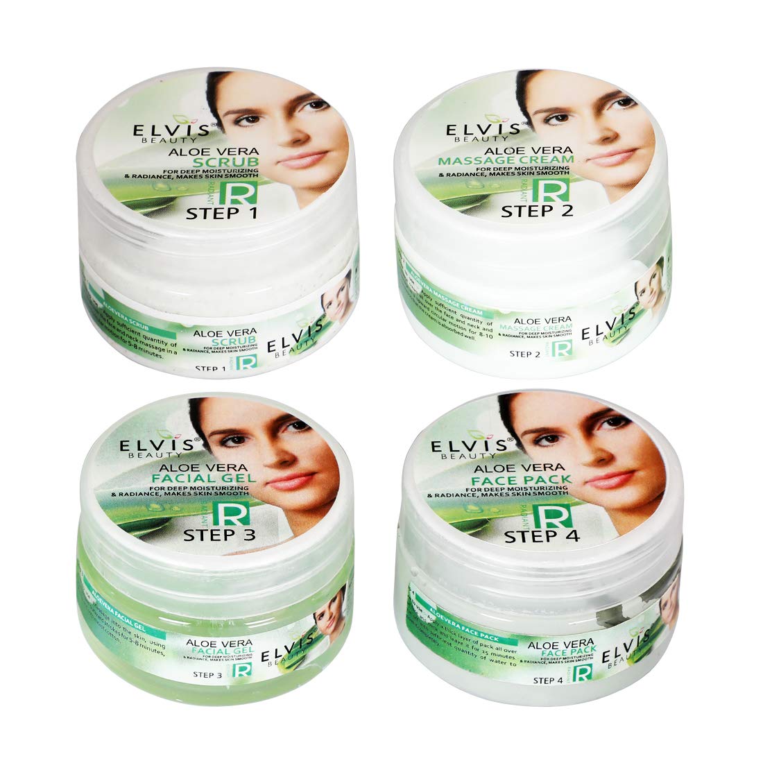 Elvis Beauty Aloe Vera Facial Kit - Anti-Wrinkle & Hydrating Skincare Set, 200g | For Glowing Skin & Fine Line Reduction | Perfect for Daily Skincare Routine & Spa Treatments