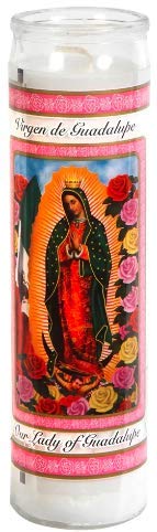 Lady of Guadalupe Prayer Candles (2-Pack) - Unscented Glass Jar Candles for Church & Home Devotion
