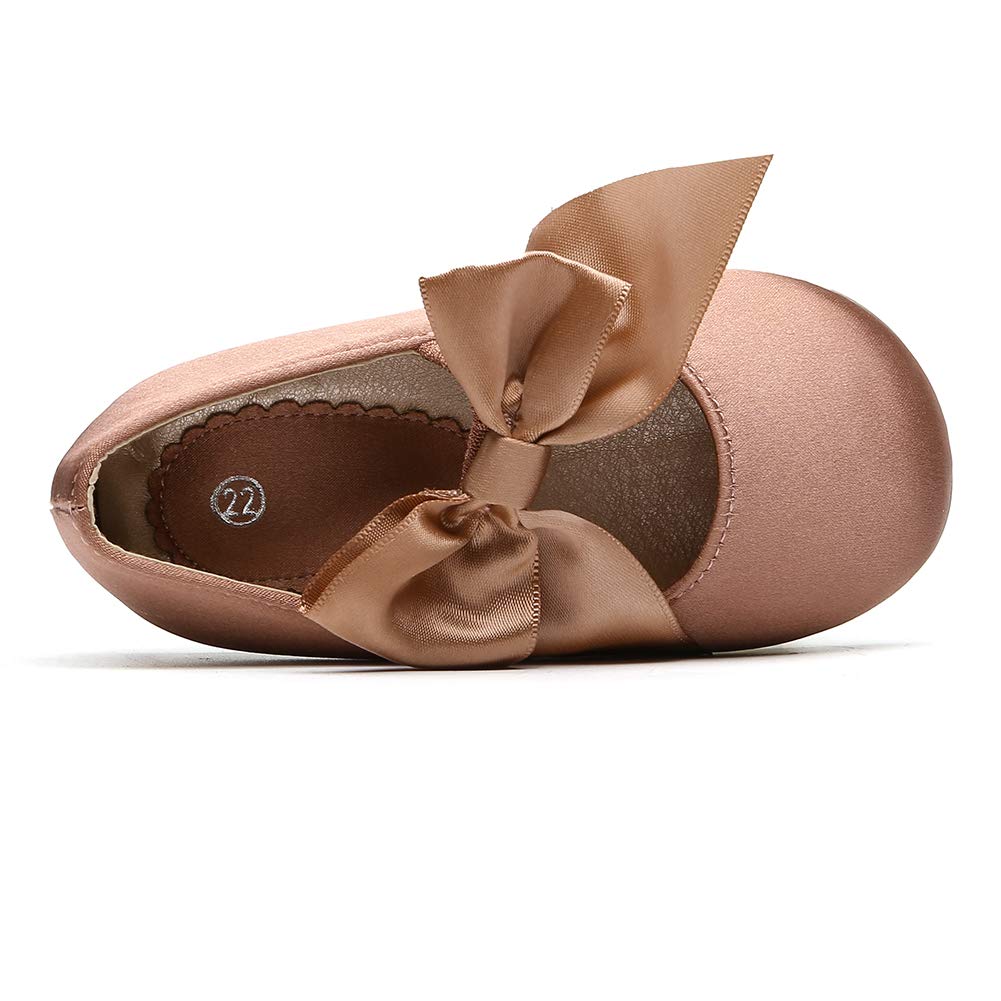 Little Girls Ballerina Slip-On Mary Jane Casual School Dress Flat Shoes - Dark Pink Size 7 M US Toddler - Perfect for Ballet Class, School, Parties & Everyday Wear