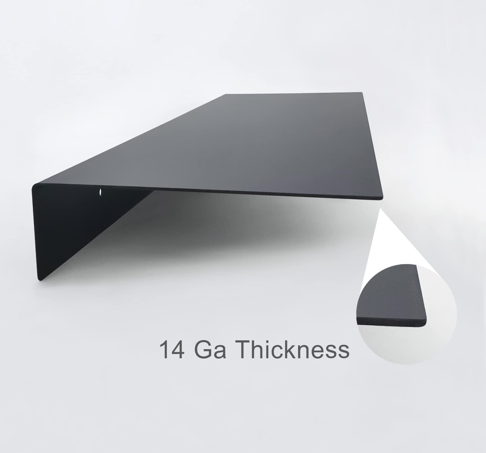 Matte Black Metal Floating Shelf (24