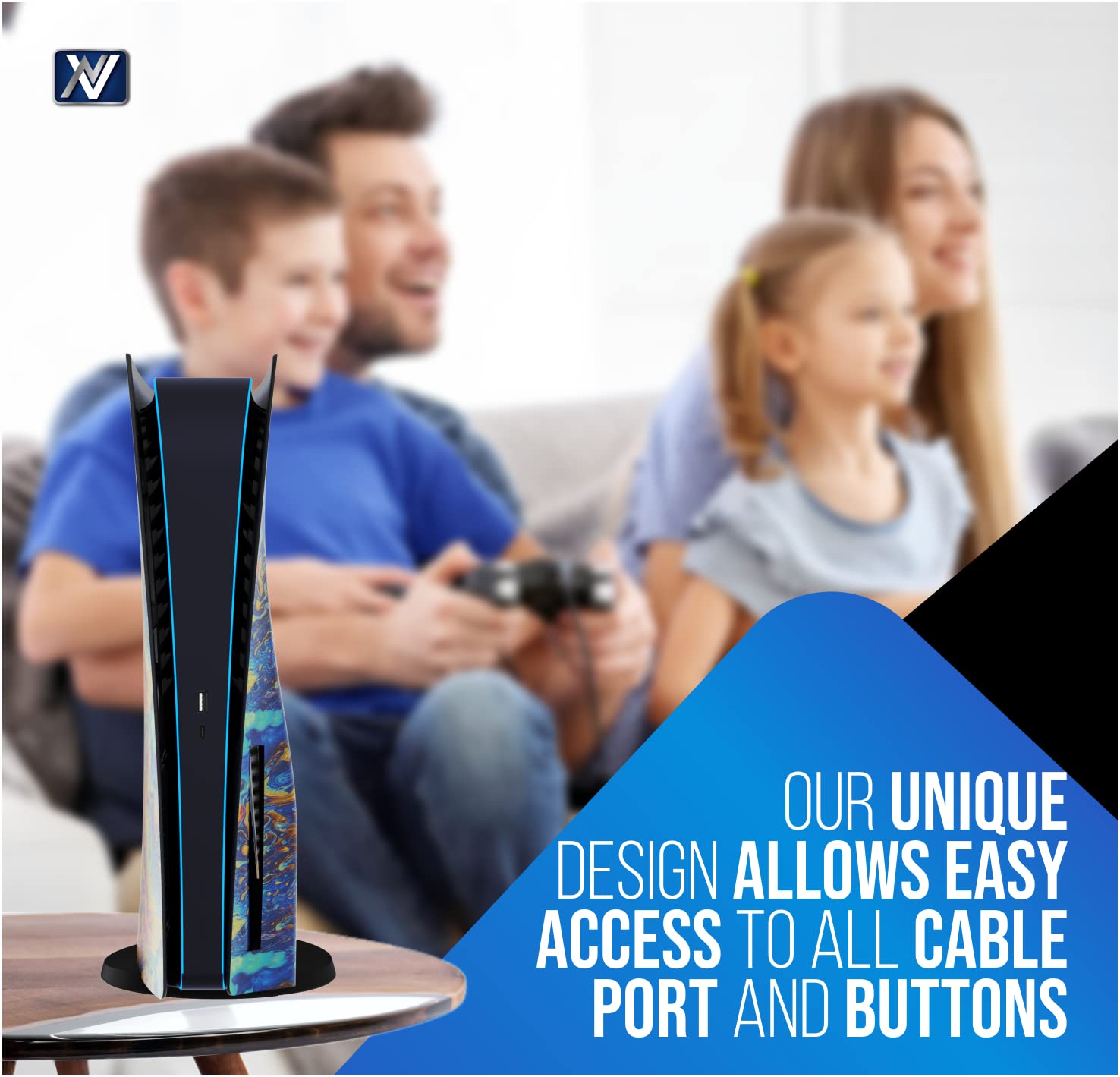 Custom Design Q-View PS5 Hydro Front Plate Cover for Disc Version – Premium PS5 Accessory for Gaming Setup & Console Customization