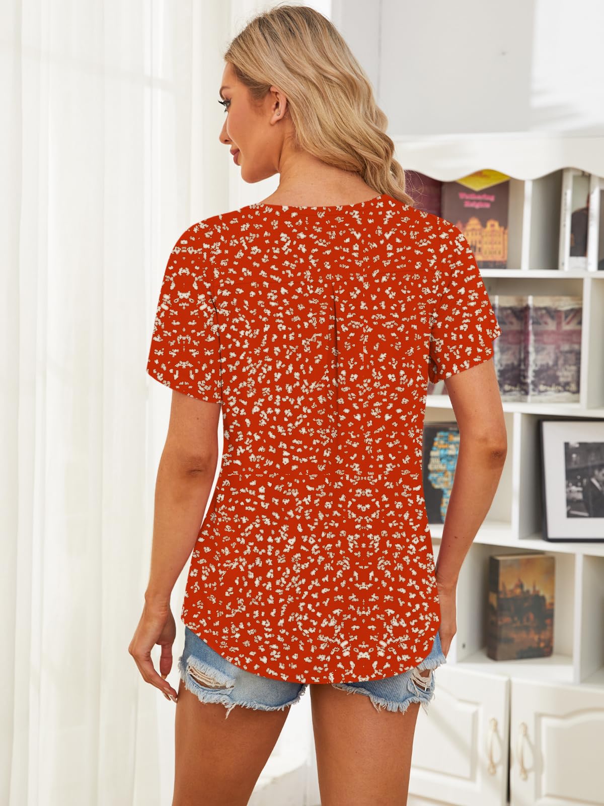 Women's Casual Short Sleeve V-Neck T-Shirts - Trendy Summer Tops for Everyday Wear, Outings & Work | Comfortable & Stylish Fashion Tees
