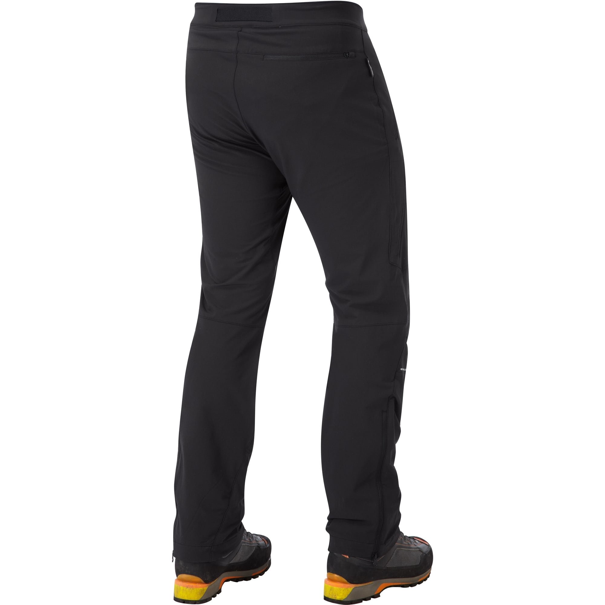 Men's Ibex Softshell Pants - Black, Size 38 Long Leg - Water-Resistant Hiking & Outdoor Adventure Pants for Cold Weather Activities