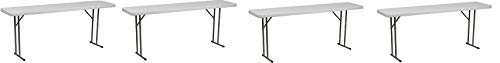 Flash Furniture 6-Foot Granite White Plastic Folding Training Table - 4 Pack - Lightweight Portable Conference & Meeting Tables for Office, Classroom, Events & Home Use