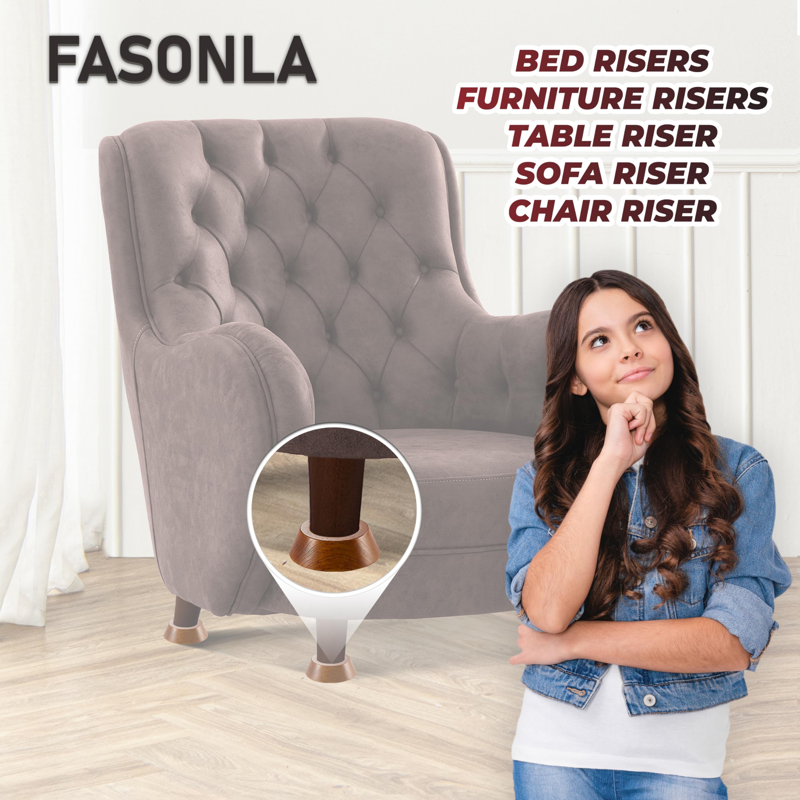**8-Pack Adjustable Bed Risers & Furniture Risers (1