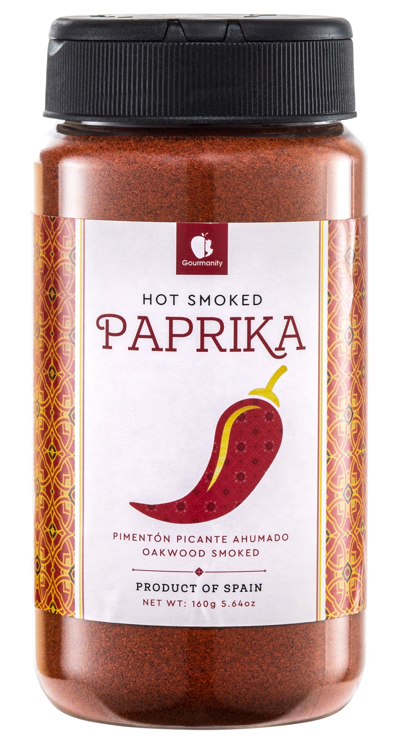 Hot Smoked Paprika Powder - Spanish Seasoning for BBQ & Stews, 5.64 oz
