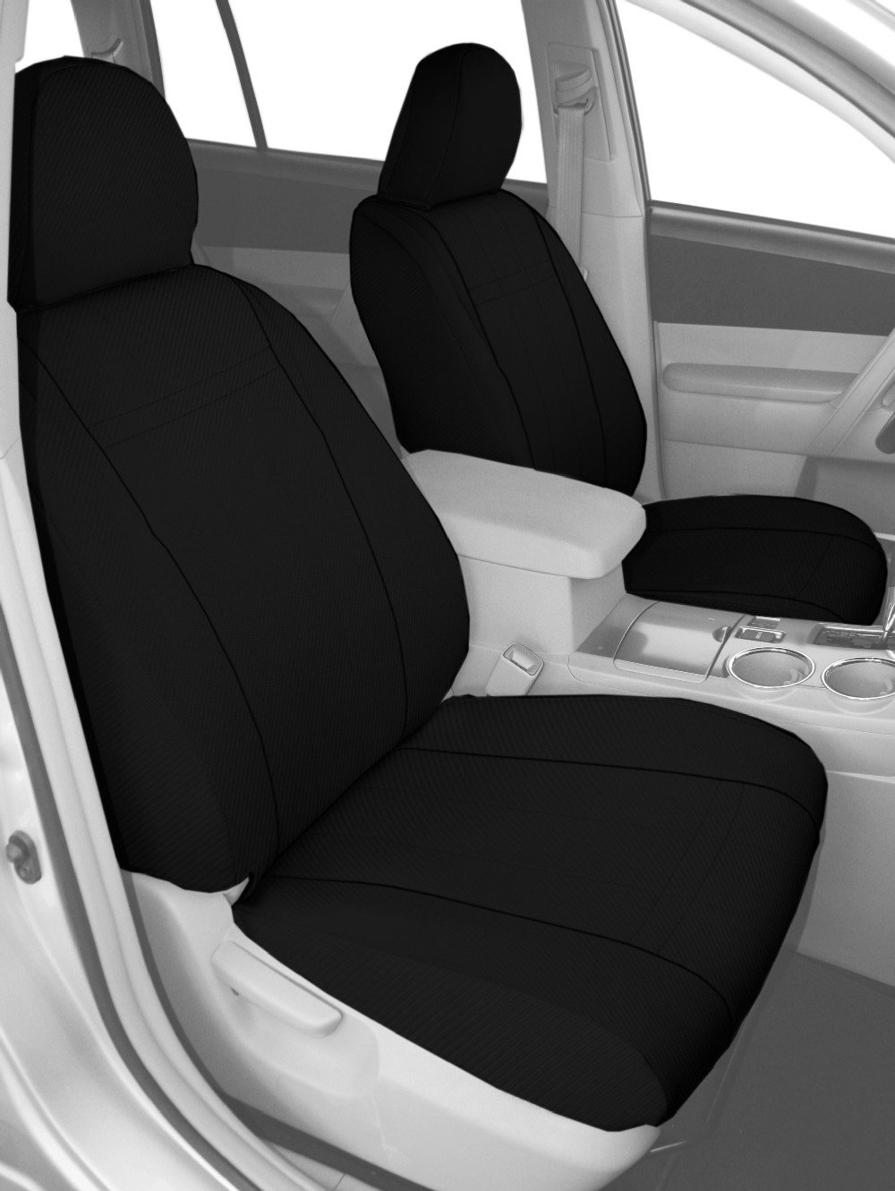 Premium Carbon Fiber Seat Covers for 2004-2009 Toyota Prius - Front Bucket Seats, Black with Black Trim Insert | Durable Protection & Stylish Upgrade for Commuting & Road Trips