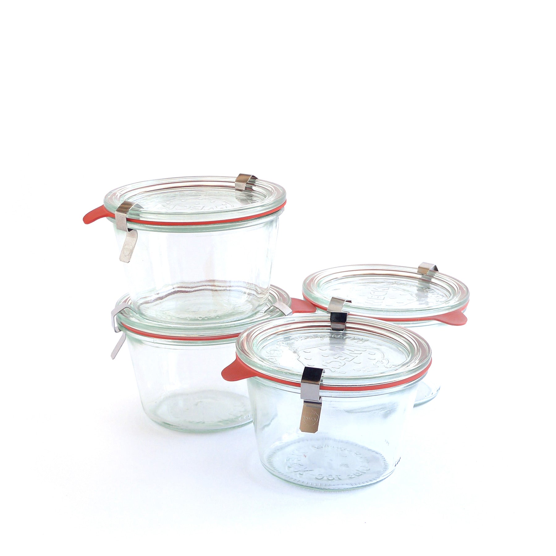 Modern Glass Jar Set of 4 - Airtight Kitchen Storage Containers for Spices, Coffee, Tea & Dry Goods - Perfect for Pantry Organization & Home Decor