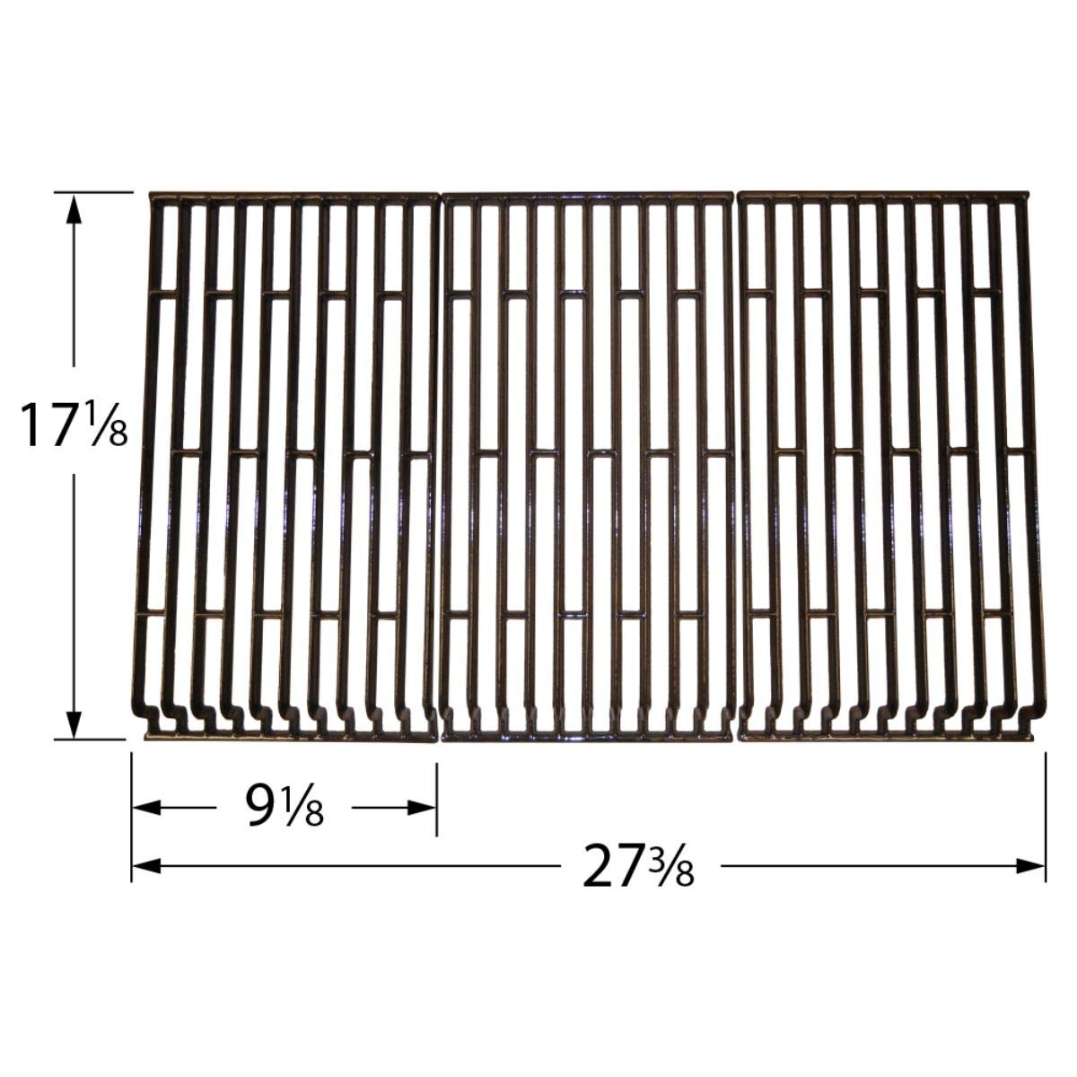 Premium 3-Piece Matte Cast Iron Cooking Grid for Fiesta Gas Grills - 27.25 Inch Replacement Grates - Durable & Even Heat Distribution - Perfect for Backyard BBQs, Camping & Outdoor Cooking