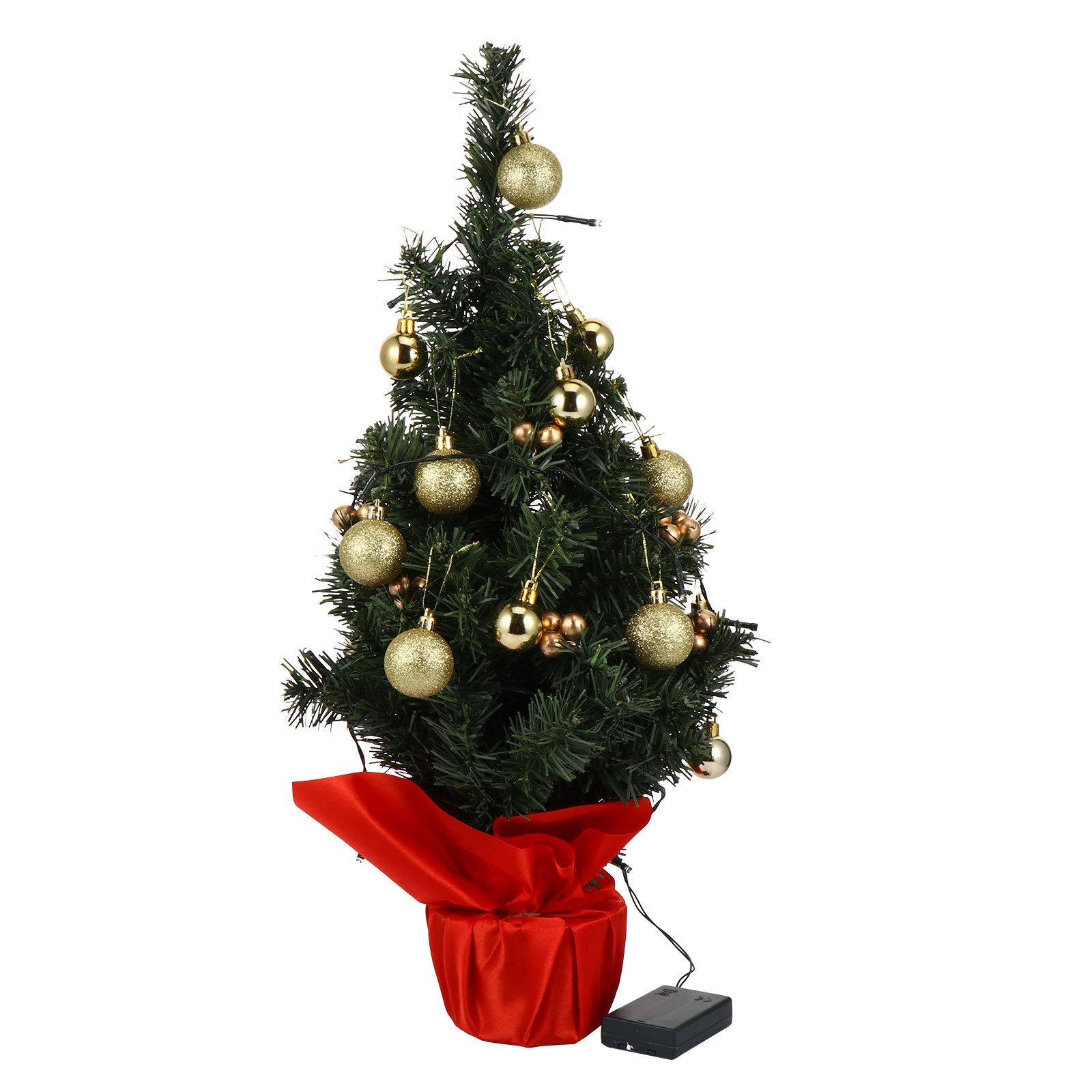 Mini LED Christmas Tree Decorations - Battery-Free Luminous Xmas Tree Set for Holiday Party Decor, Home & Office Festive Display