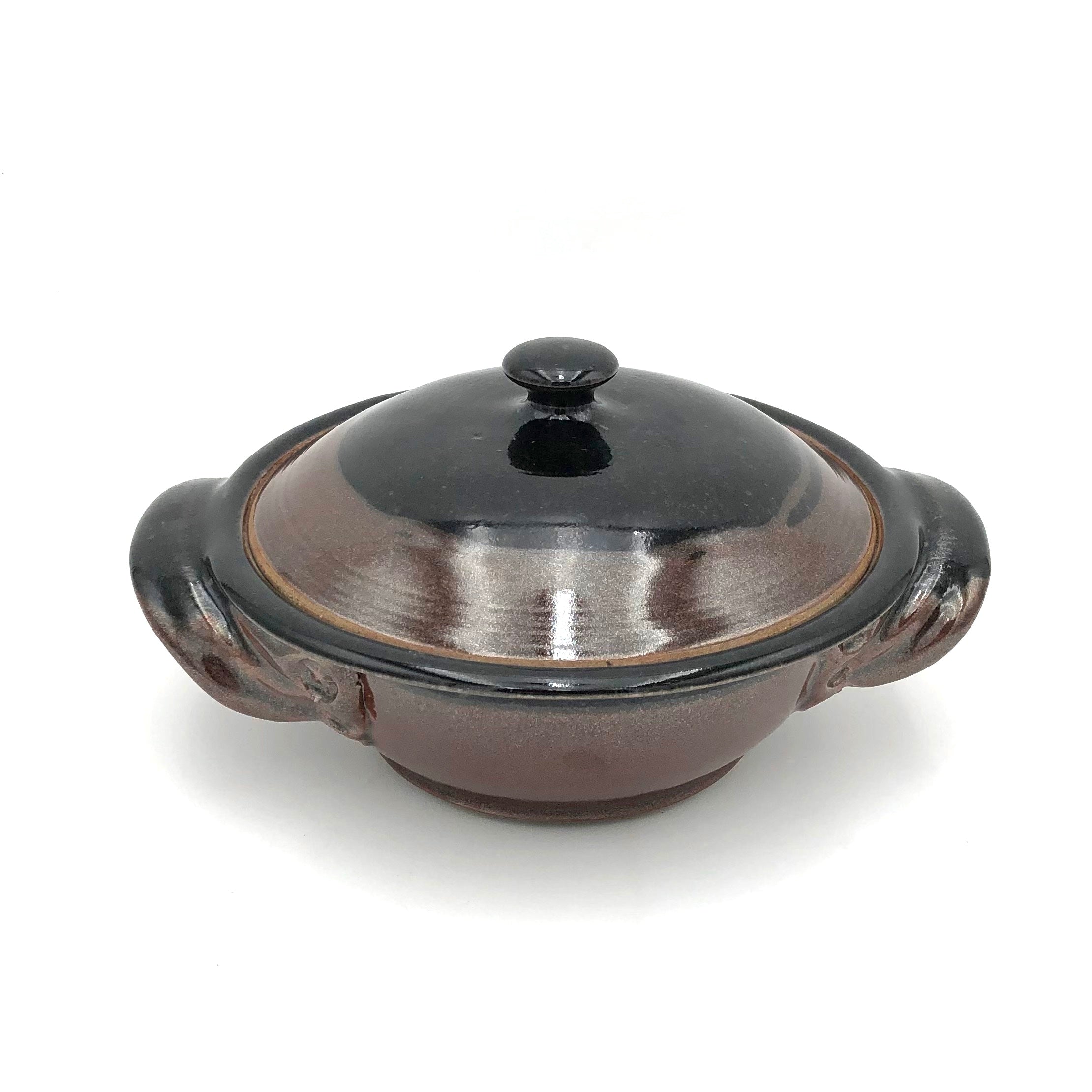 Coburn Small Lidded Casserole #2 Flat Pot (Brown) - Oven Safe Stoneware for Baking, Serving & Storing - Perfect for Casseroles, Stews & Soups