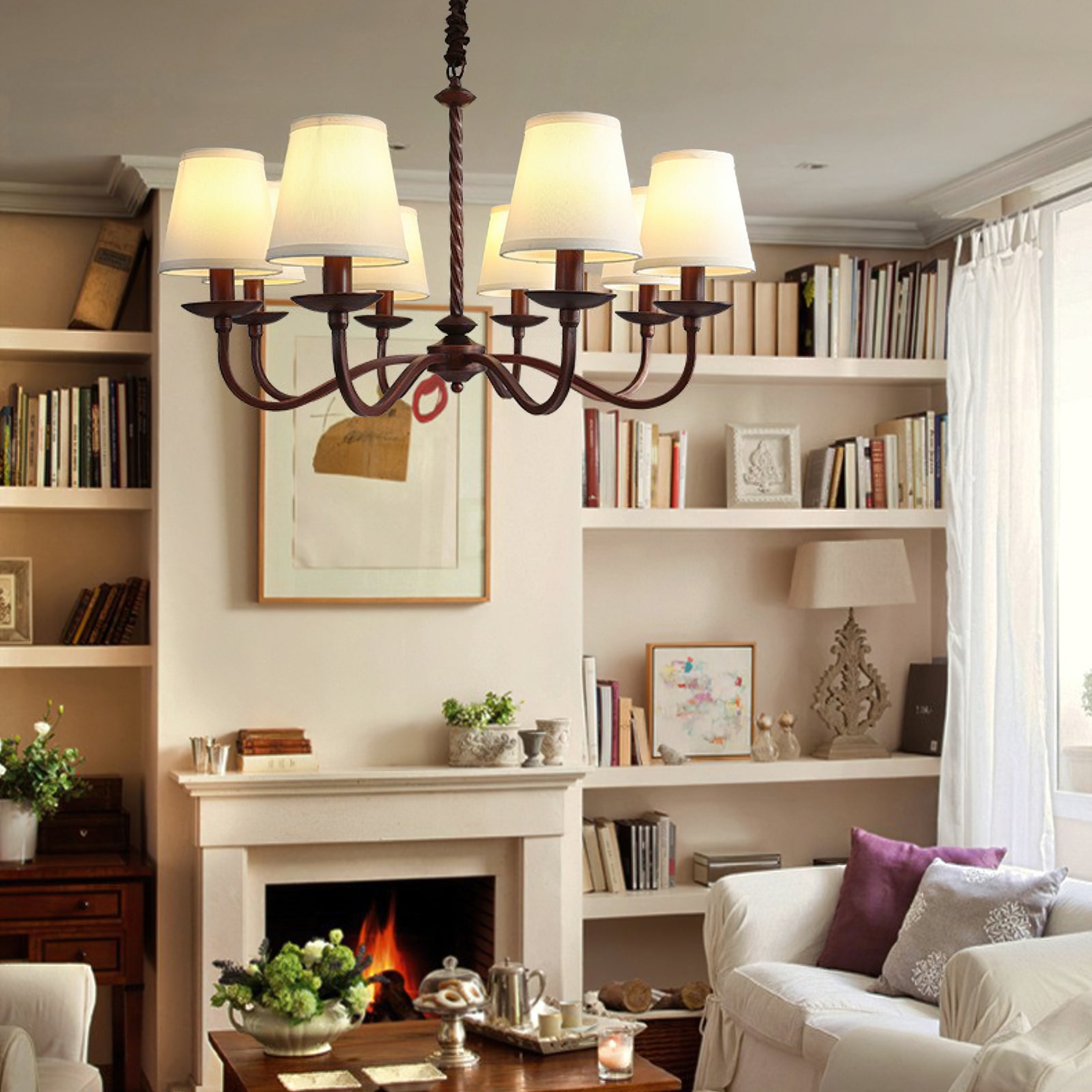 Emmons Modern Crystal Chandelier - Elegant Ceiling Light Fixture for Dining Room, Bedroom, or Living Room Decor