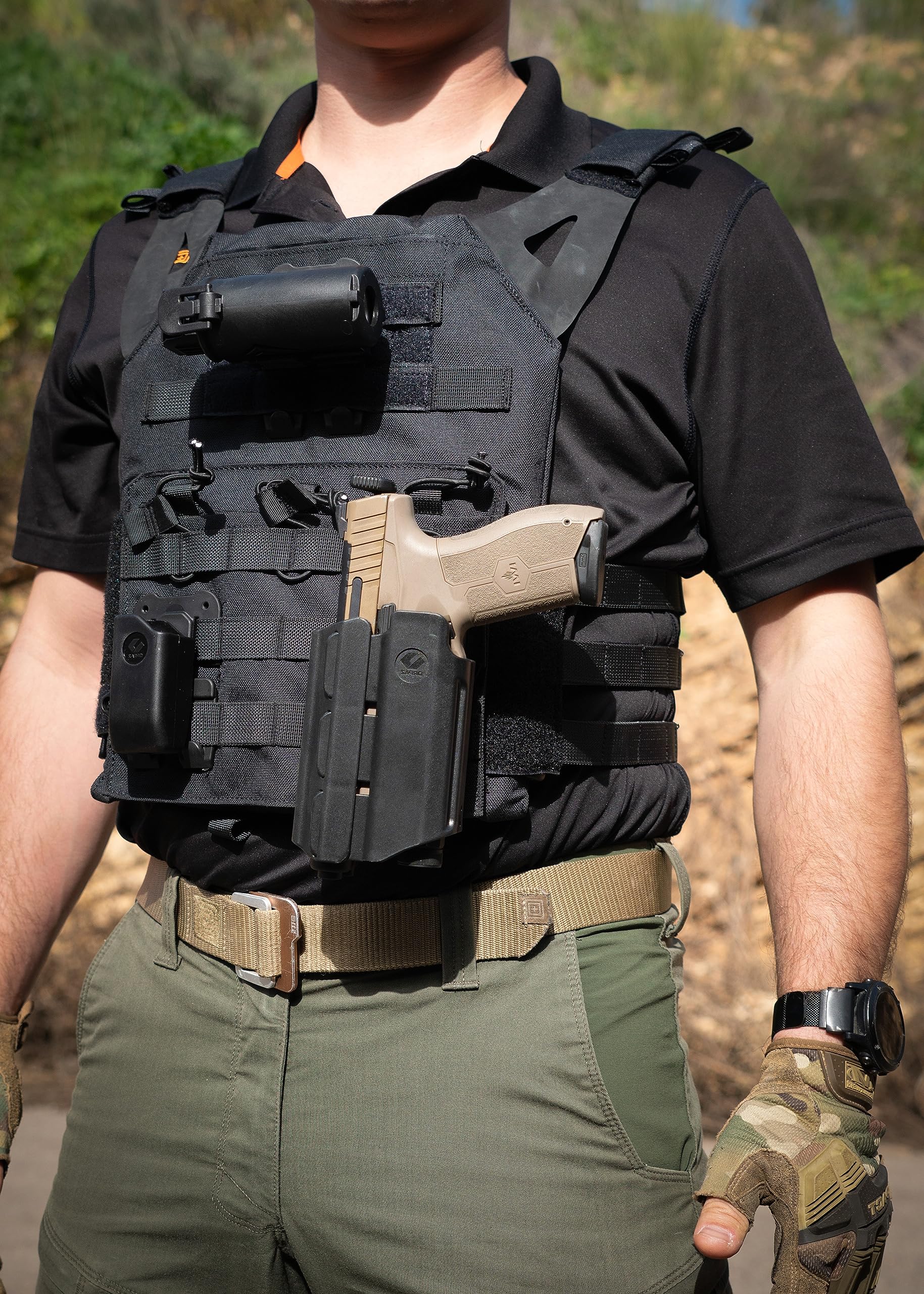 Orpaz T40 Adjustable Modular SD9VE Holster - OWB Compatible with S&W SD9VE Pistol, Fits Light/Laser/Sight/Optics - Tactical Gun Holder for Secure Carry | Perfect for Range Training, Outdoor Activities & Concealed Carry