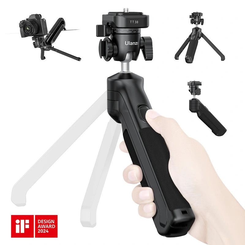 Ulanzi TT38 Quick Release Tripod Stand T070GBB1 - One Click Opening for Photography, Vlogging & Travel - Perfect for DSLR Cameras, Smartphones & Video Shooting