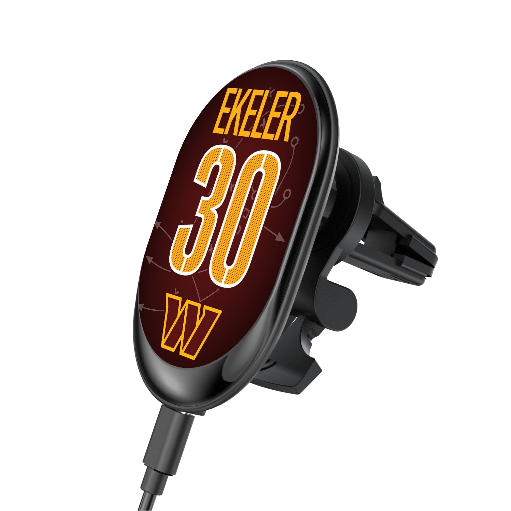 Austin Ekeler Washington Commanders 30 Ready Wireless Mag Car Charger - Fast Magnetic Wireless Charging for iPhone & Android - Perfect for Commuting & Road Trips