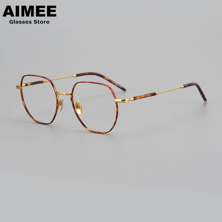 Aimee Unisex Full Rim Oval Square Titanium Eyeglasses Frame 23339 - Lightweight Durable Glasses for Reading, Work & Fashion Accessories