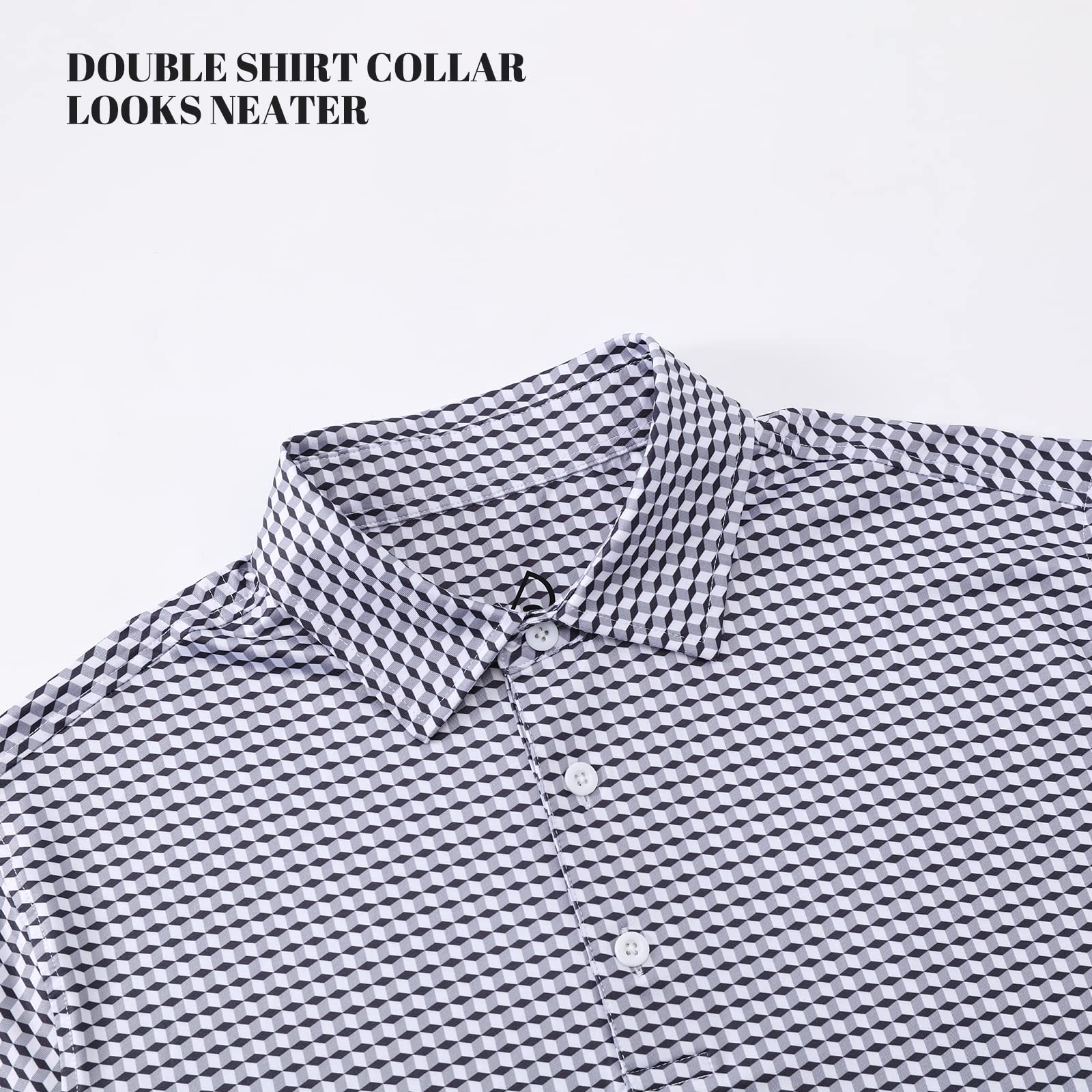 DEOLAX Men's Fashion Print Quick Dry Polo Shirts - Stylish Golf Shirt, Breathable Short Sleeve, Moisture-Wicking, Perfect for Golf, Casual Wear & Outdoor Activities