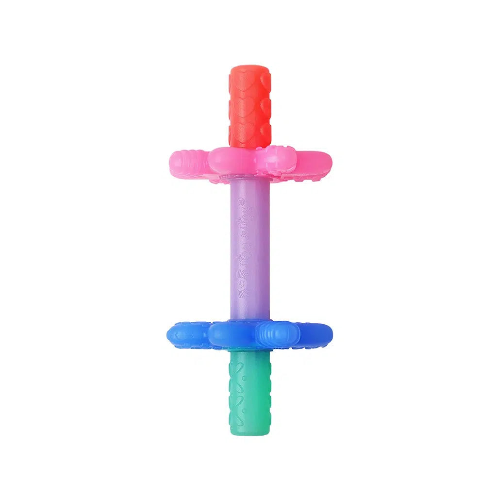 Itzy Ritzy Teensy Tubes - Pink Rainbow Silicone Teething Toys for Babies | Soothing Relief for Teething Pain, Perfect for On-the-Go & Travel
