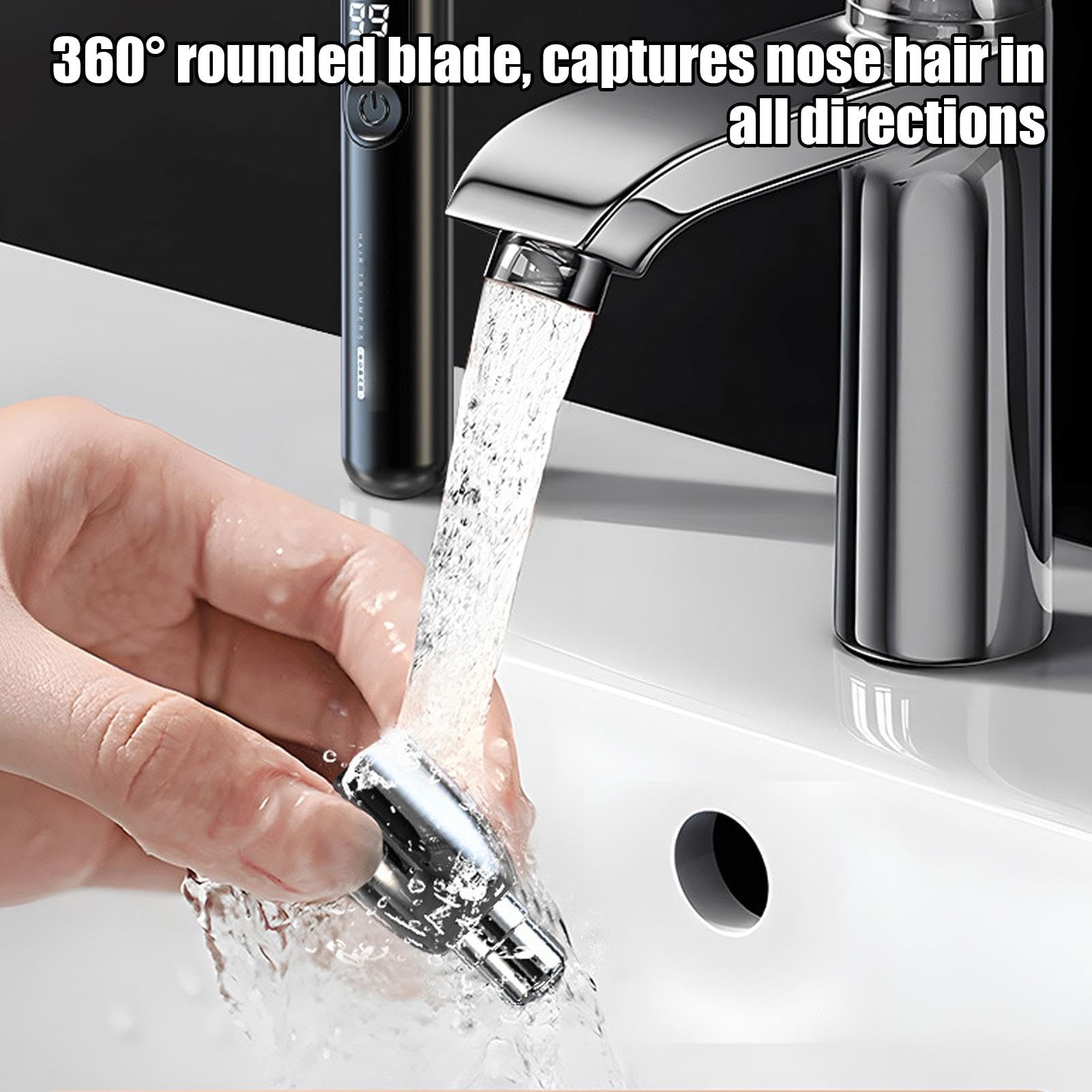 Electric Nose Hair Trimmer - Safe & Painless Ear & Nose Hair Remover, Battery-Operated Eyebrow & Facial Hair Groomer, Portable Travel Grooming Kit for Men - Perfect for Home, Office & Travel Use