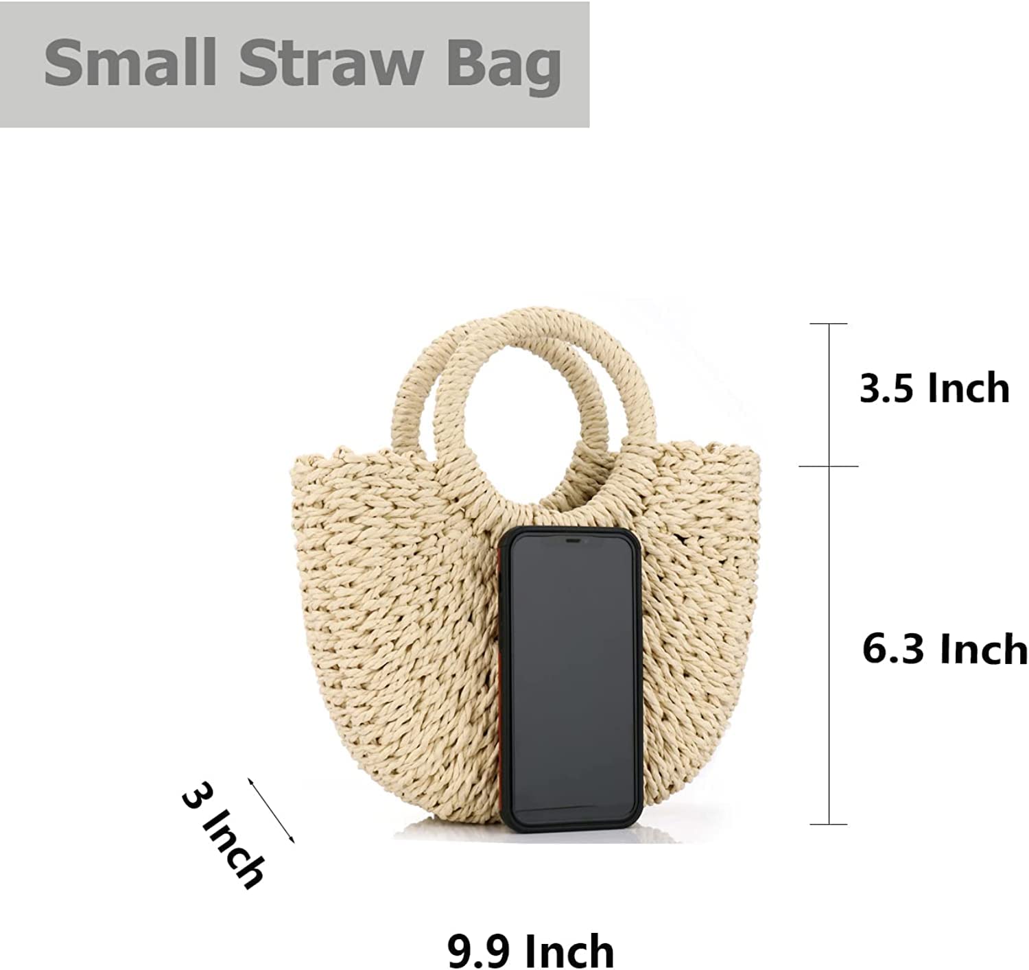 Handmade Rattan Straw Tote Bag - Natural Woven Beach Shoulder Bag for Women | Perfect for Summer Vacations, Pool Parties & Boho Fashion Accessories