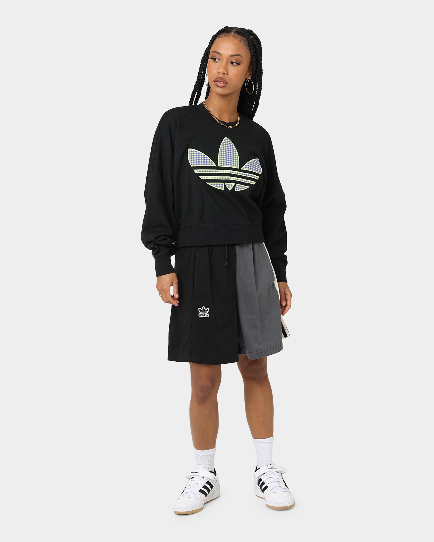 Adidas Women's Oversized Sweatshirt - Black Cotton Pullover Hoodie for Casual Wear, Gym & Street Style