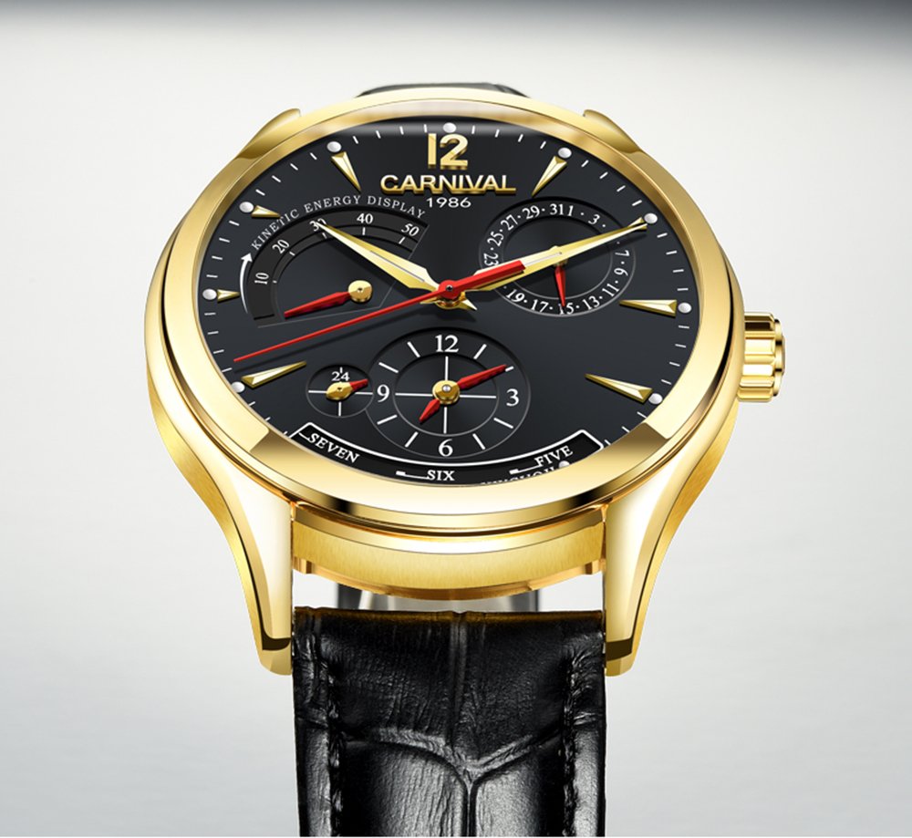 Automatic Men's Analog Dress Watch - Kinetic Energy Display - Stylish Casual Timepiece for Business, Office & Formal Events