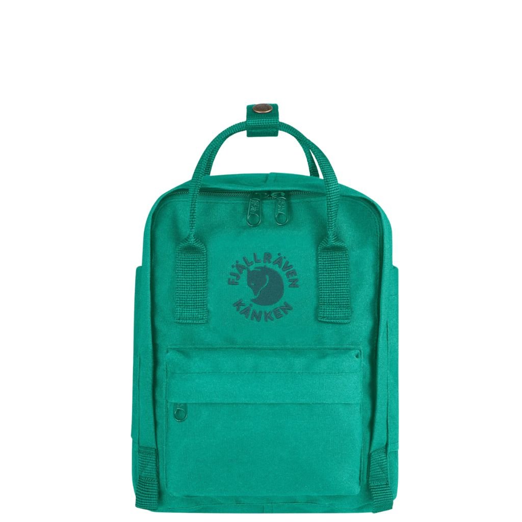 Fjallraven Mini RE KÅNKEN Backpack - Lightweight & Durable Daypack for Women & Men, Emerald Green - Perfect for School, Travel & Outdoor Adventures
