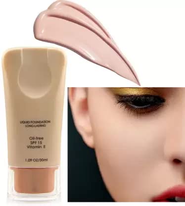 Oil Free Long Lasting Liquid Foundation with SPF 15 - Lightweight, Matte Finish for All-Day Wear | Perfect for Daily Makeup & Special Occasions