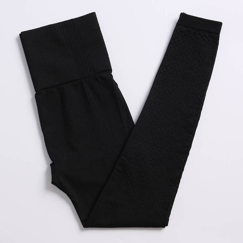 Seamless Knitted Yoga Pants for Women - High Waisted Stretchy Workout Leggings for Yoga, Gym & Lounge Wear